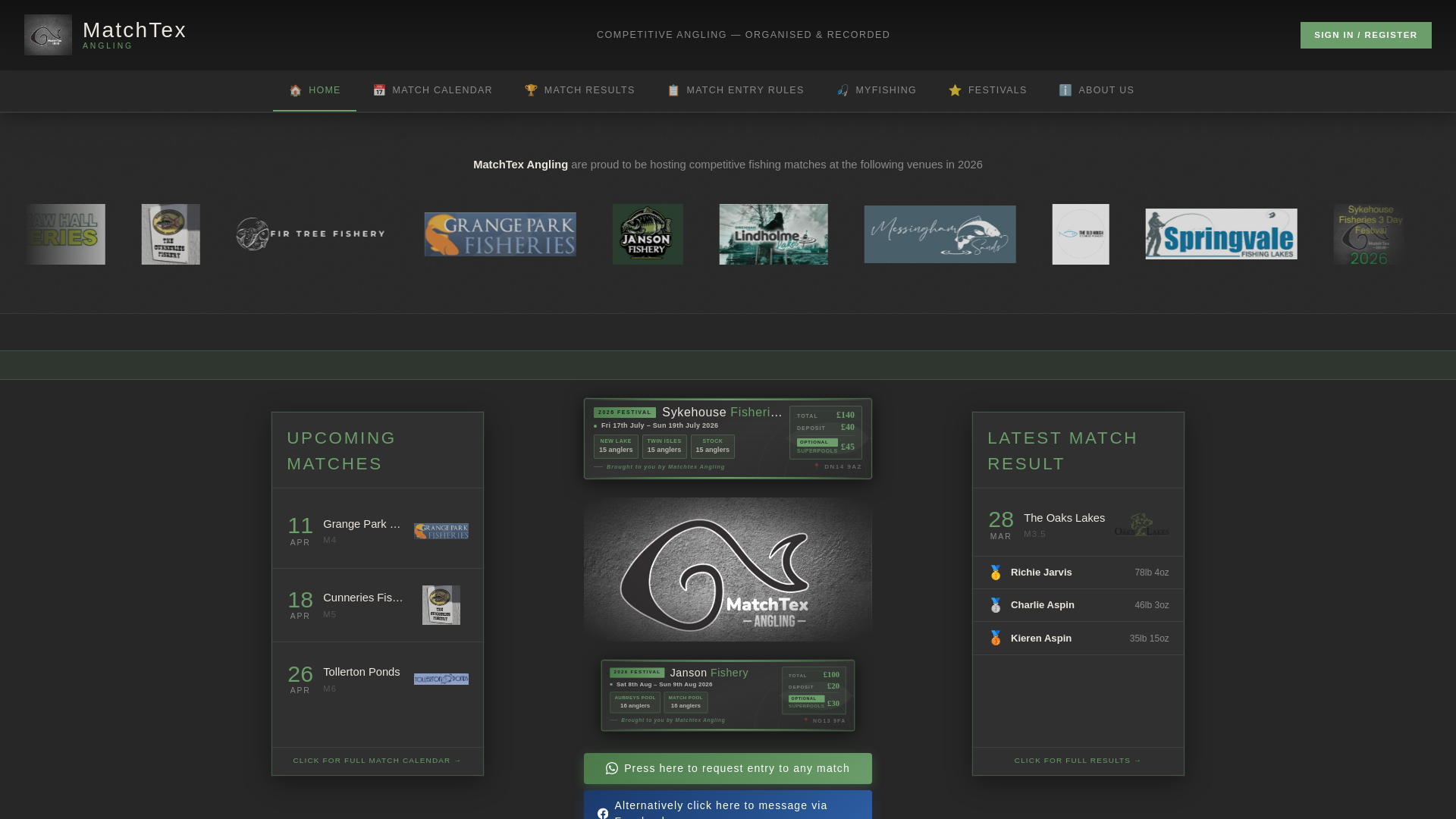 website screenshot of https://matchtex.co.uk
