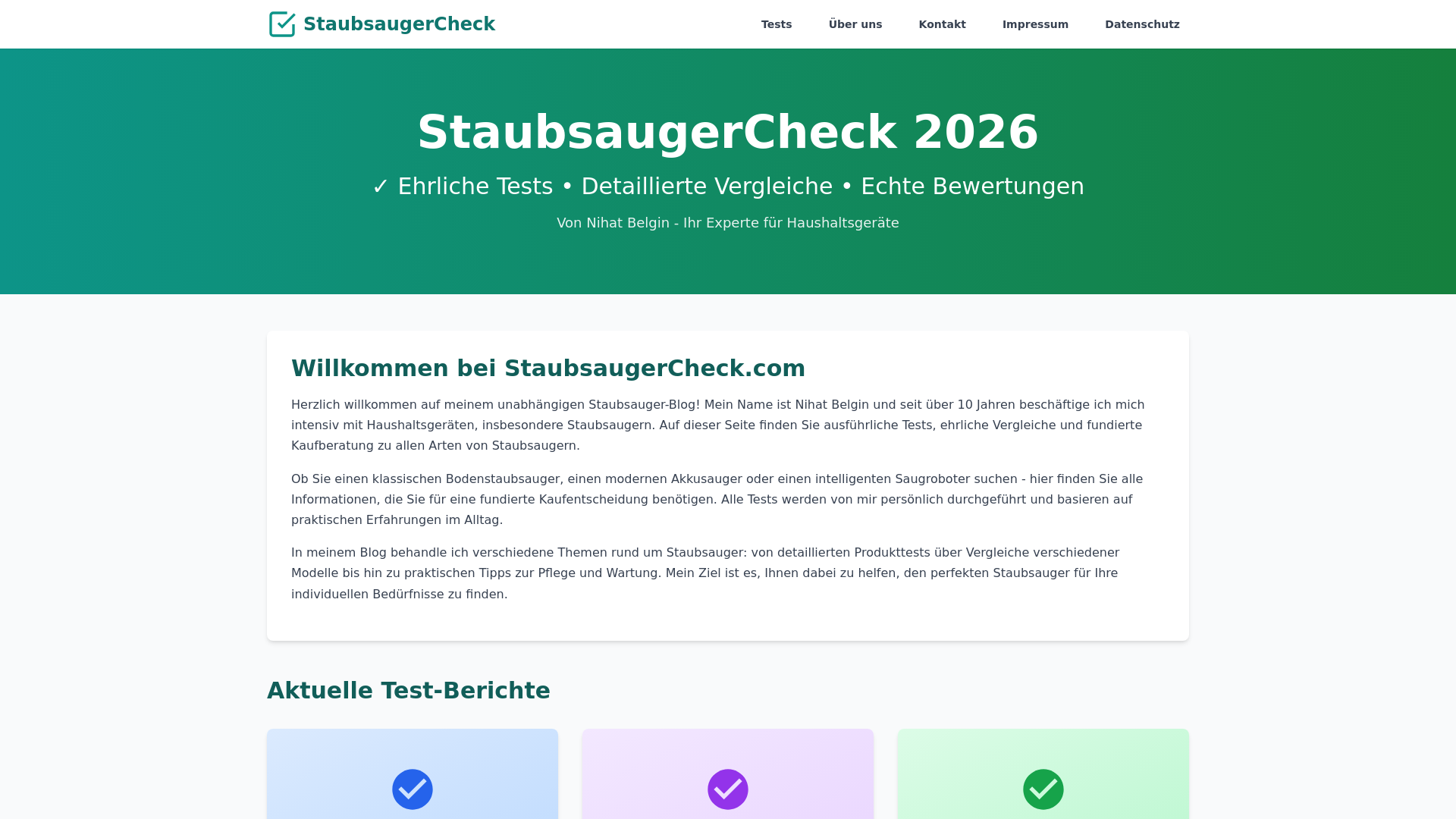 website screenshot of https://staubsaugercheck.pages.dev/