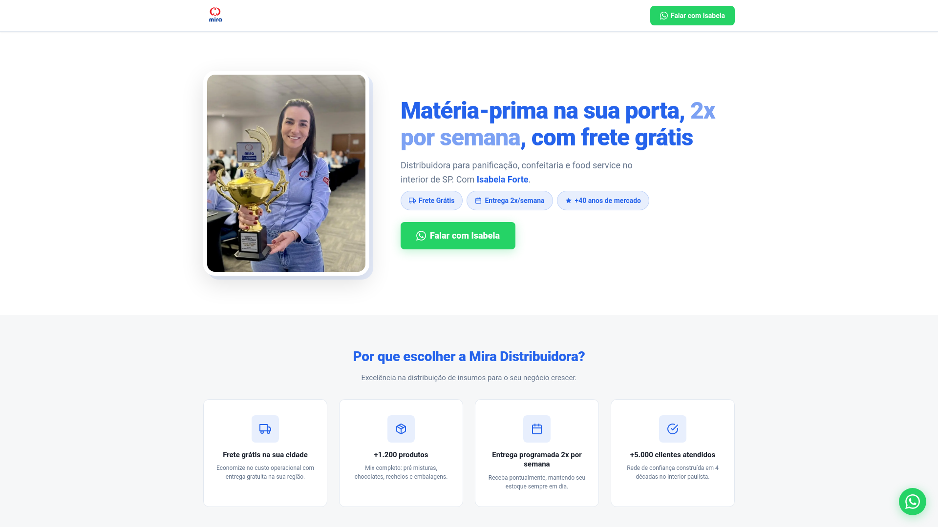 website screenshot of https://isabelaforte.com.br/