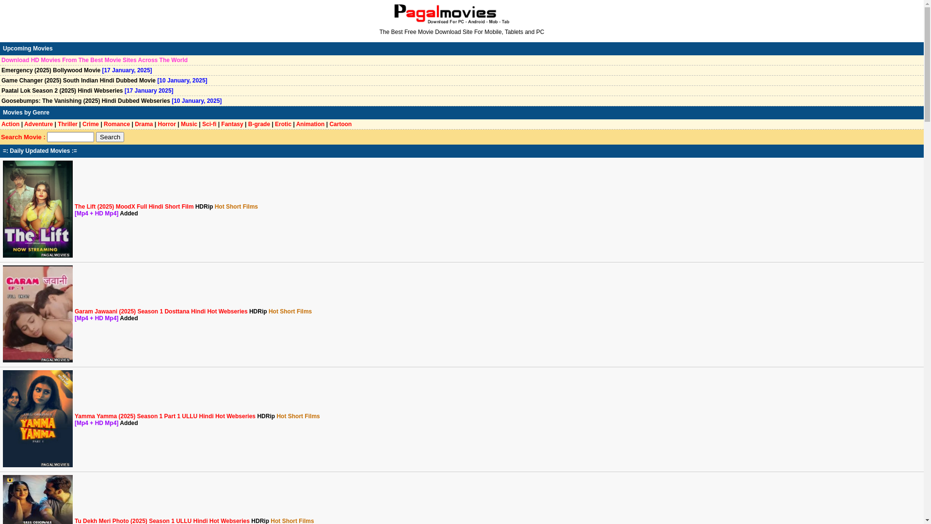 website screenshot of https://pagalmovies.onl/