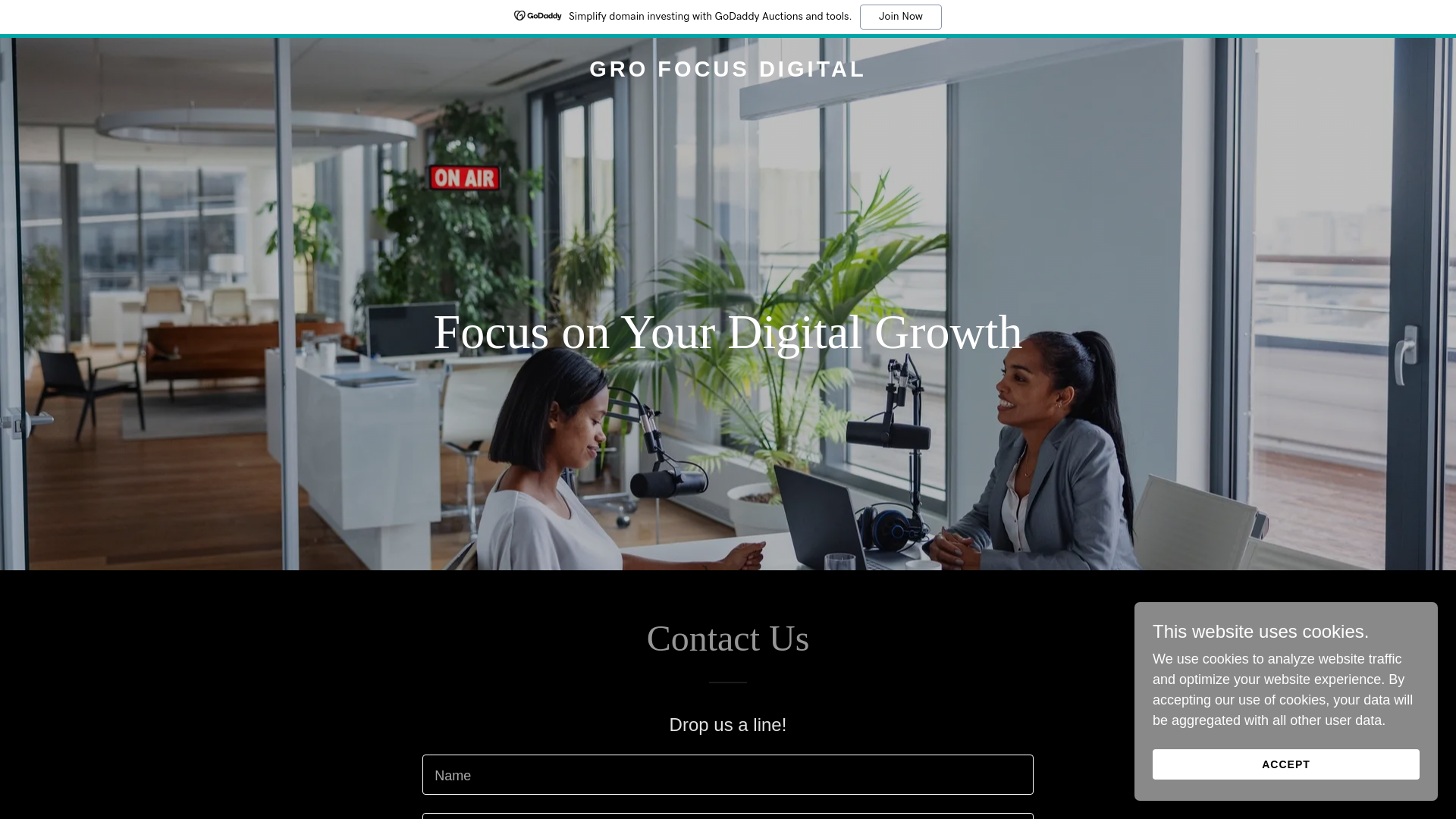 website screenshot of https://grofocusdigital.com/