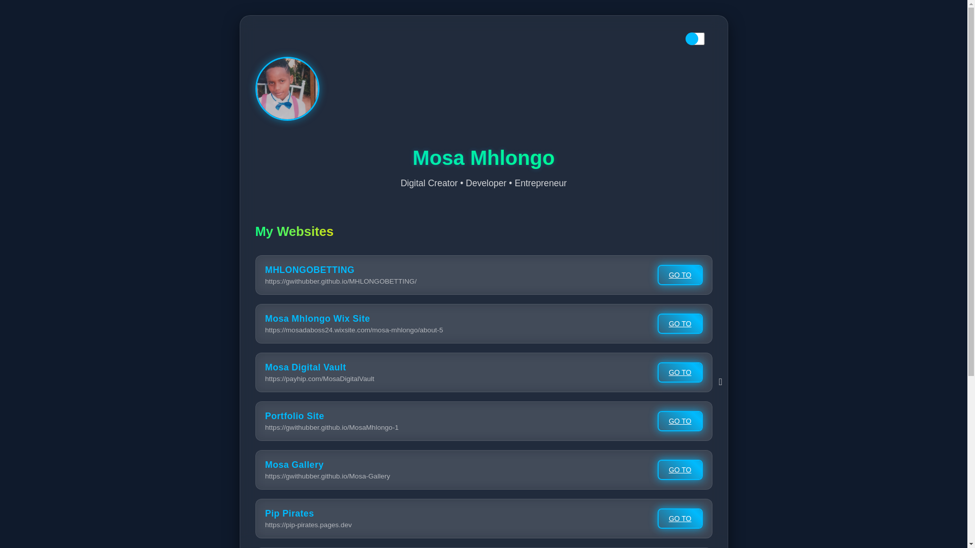 website screenshot of https://mosa-mhlongo.pages.dev/