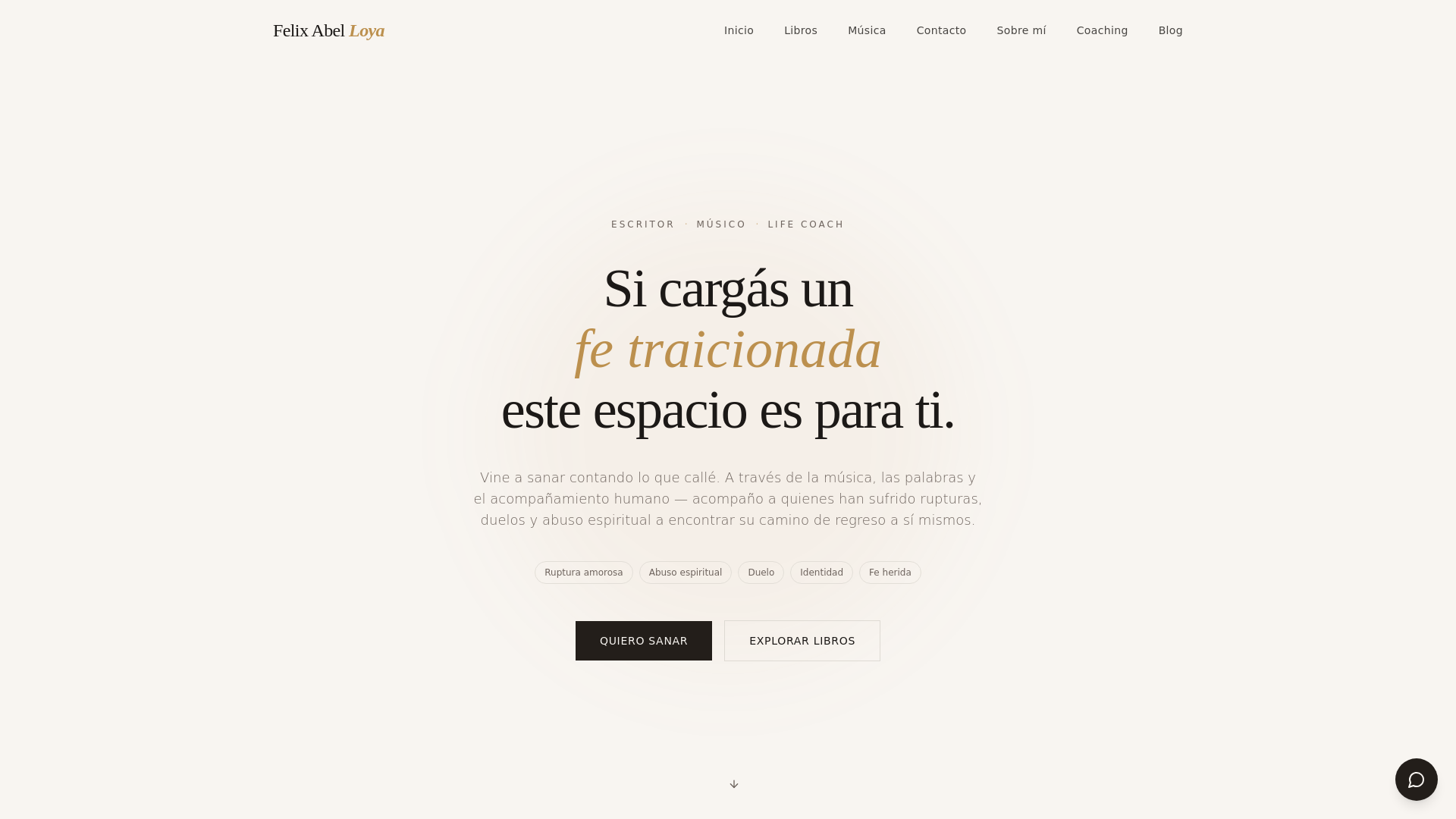 website screenshot of https://felixabelloya.org/