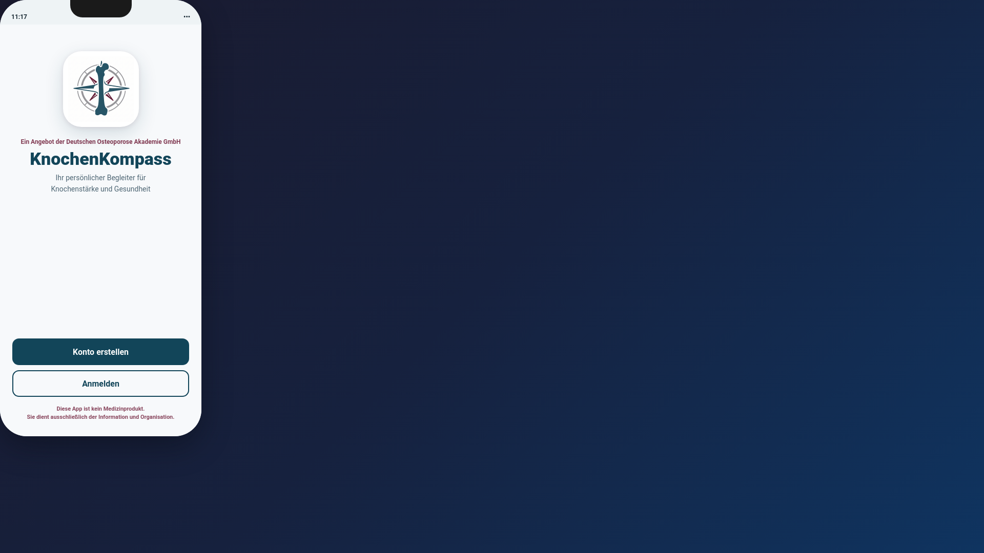 website screenshot of https://knochenkompass.de/