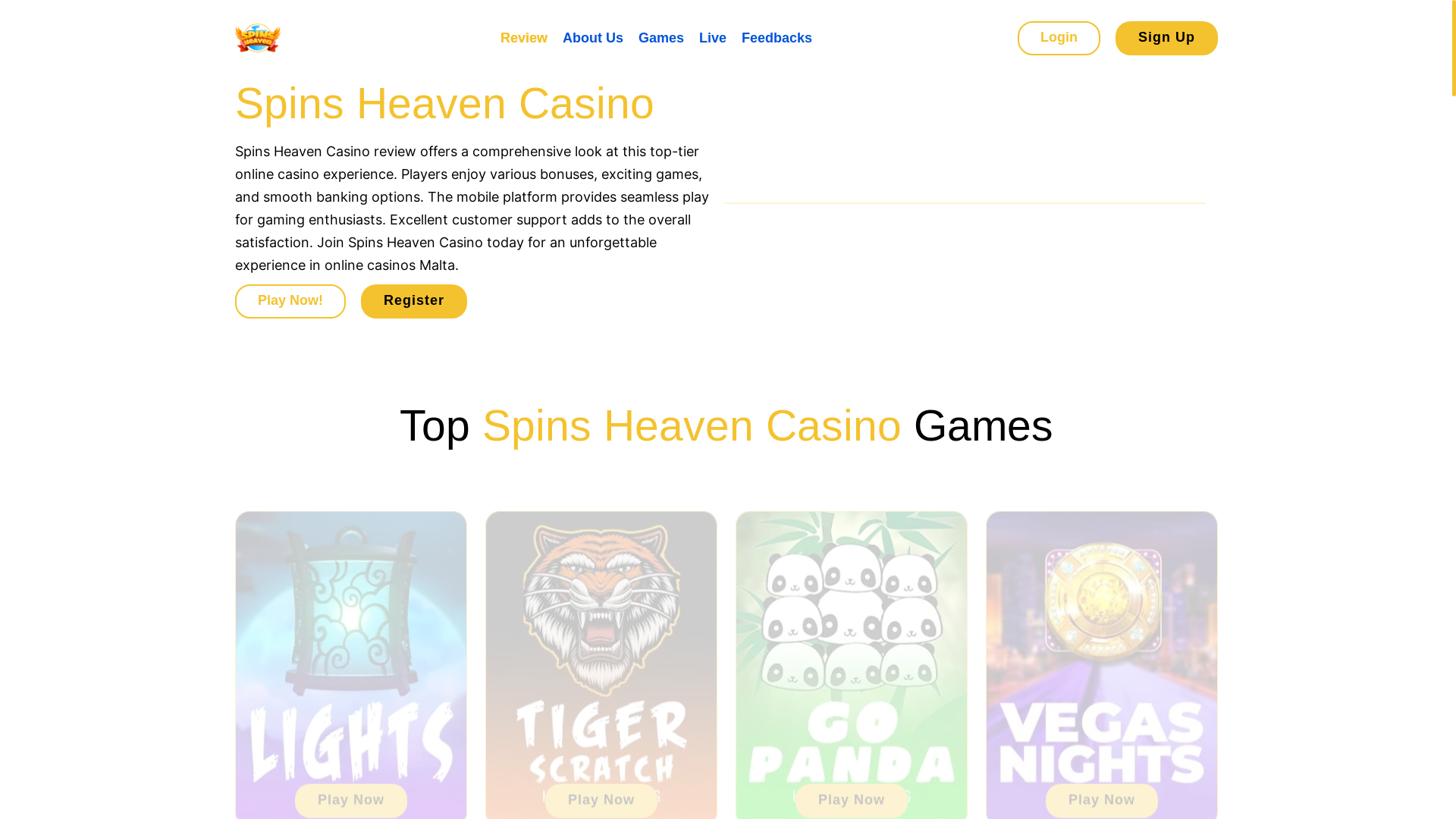 website screenshot of https://spins-heaven-casino.co.uk/