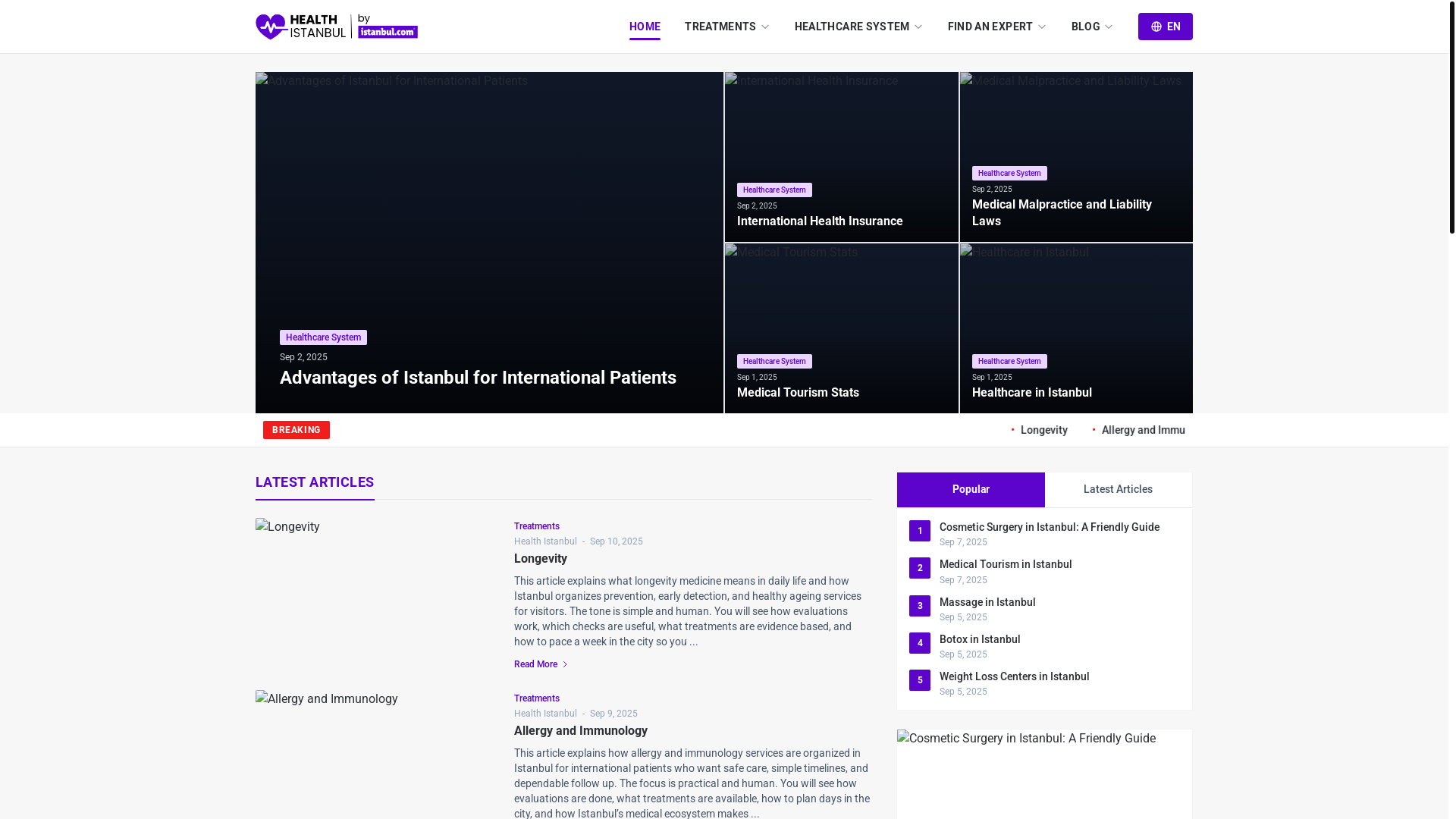 website screenshot of https://health-istanbul.pages.dev/