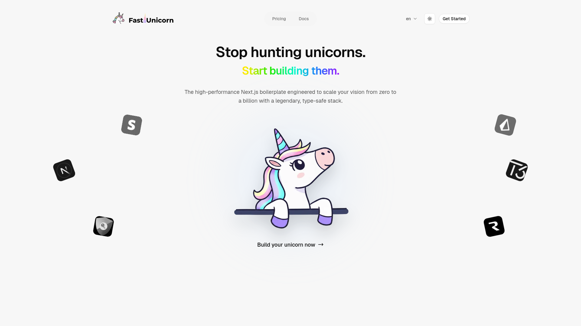 website screenshot of https://fastunicorn.dev/