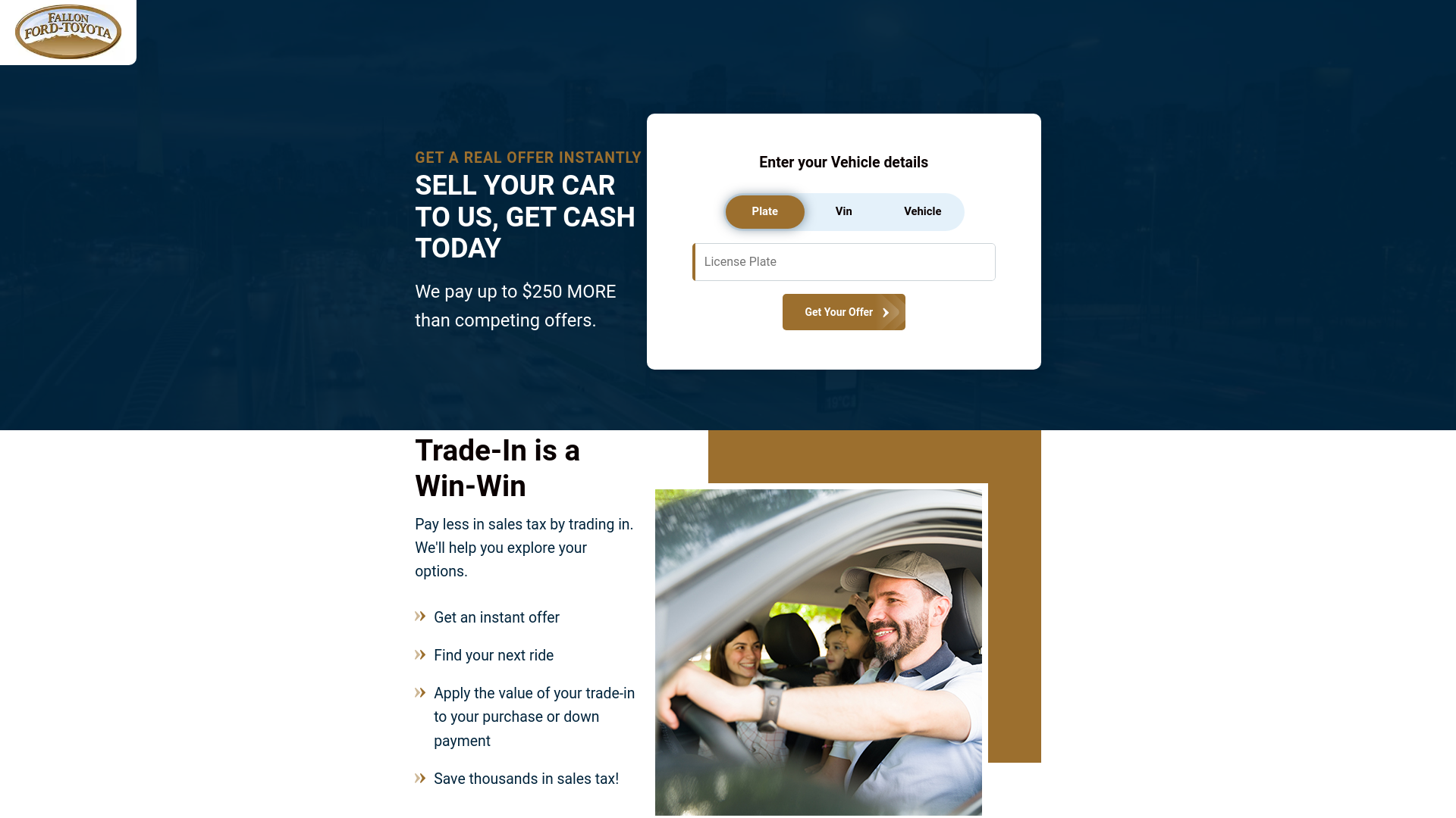 website screenshot of https://selltofallonfordtoyota.com/