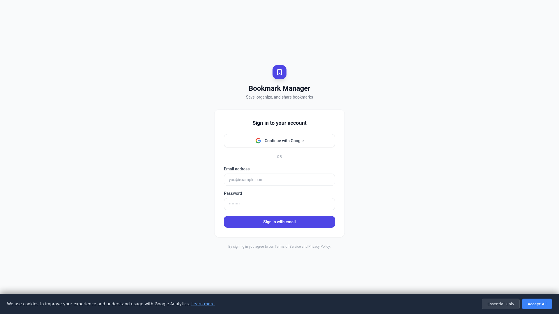 website screenshot of https://hyperion-bookmark-manager.pages.dev/