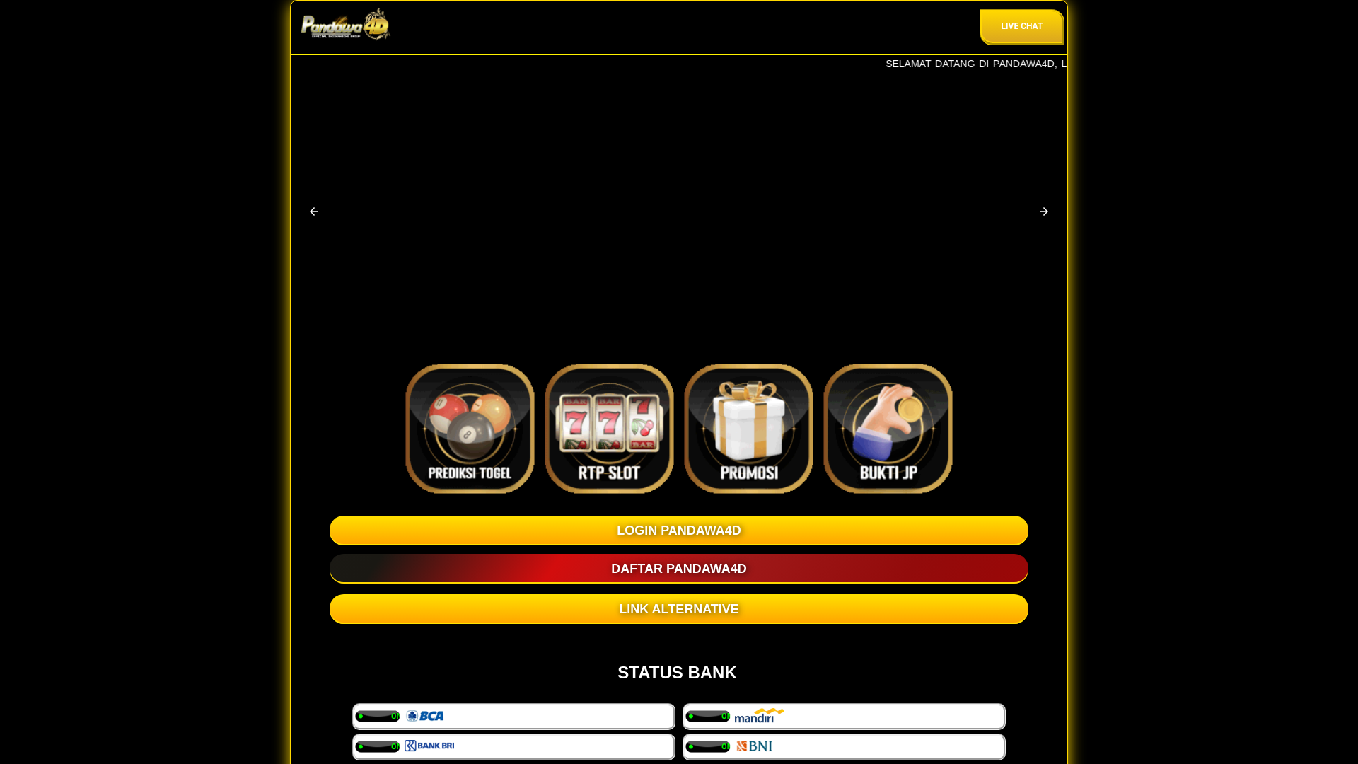 website screenshot of https://pandawa4d-cap.pages.dev/