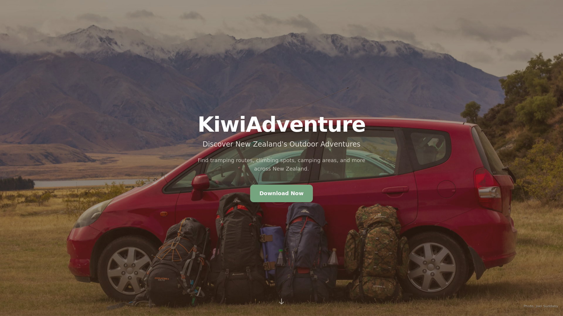 website screenshot of https://kiwiadventures.nz/