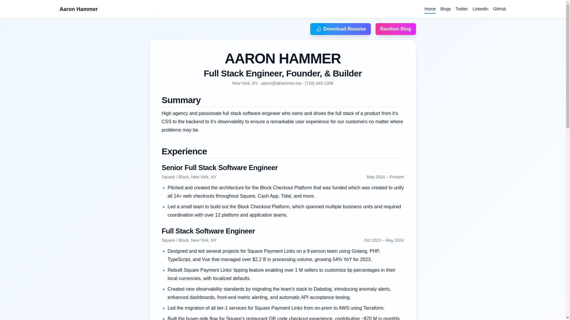 website screenshot of https://ahammer.pages.dev/