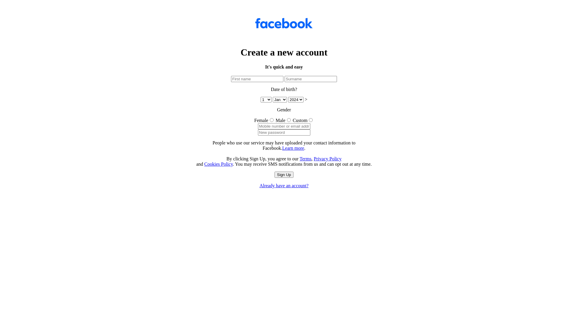website screenshot of https://facebook-signup-page-1zav.vercel.app