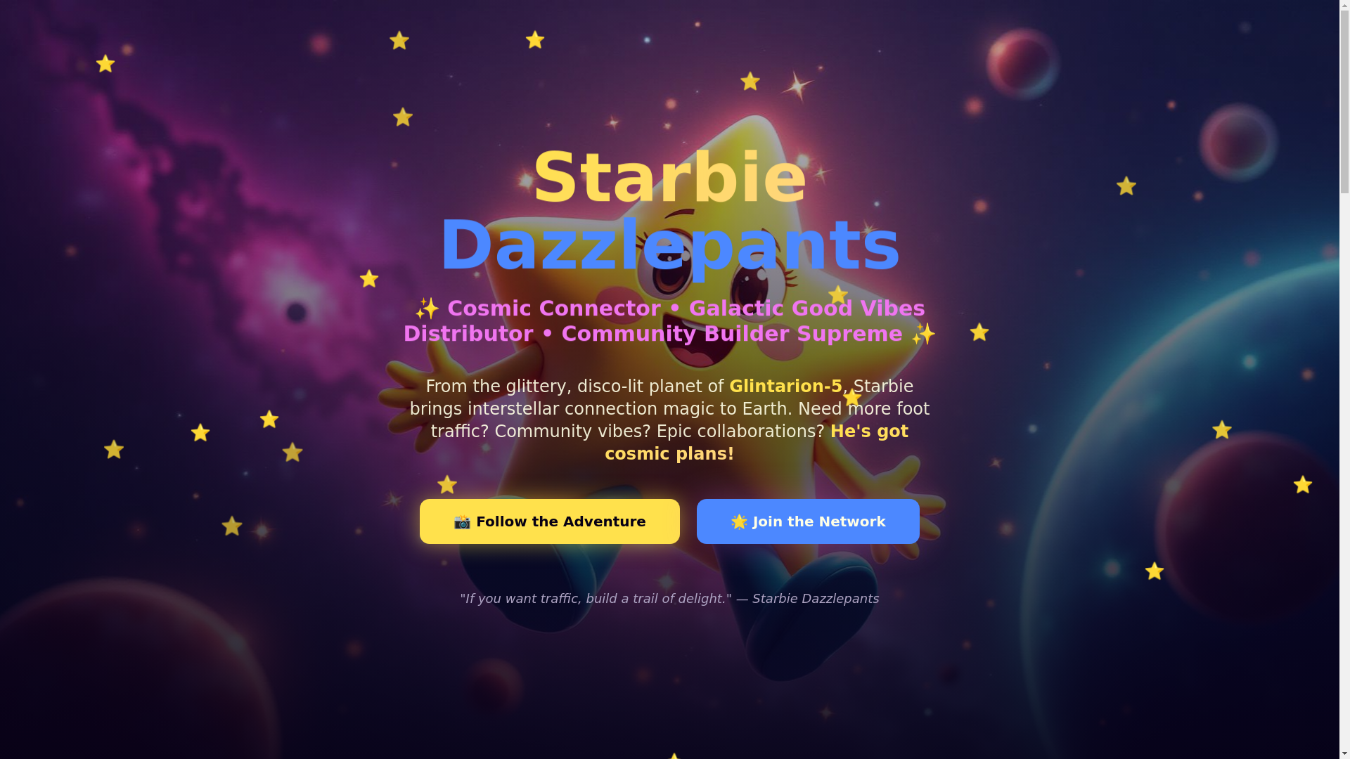 website screenshot of https://starbiedazzlepants.com/