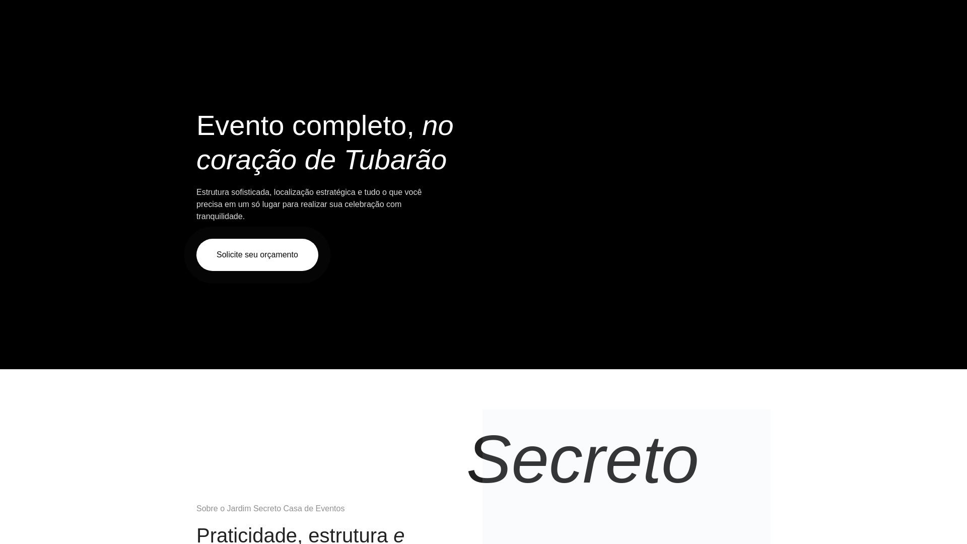website screenshot of https://casadeeventosjardimsecreto.com/
