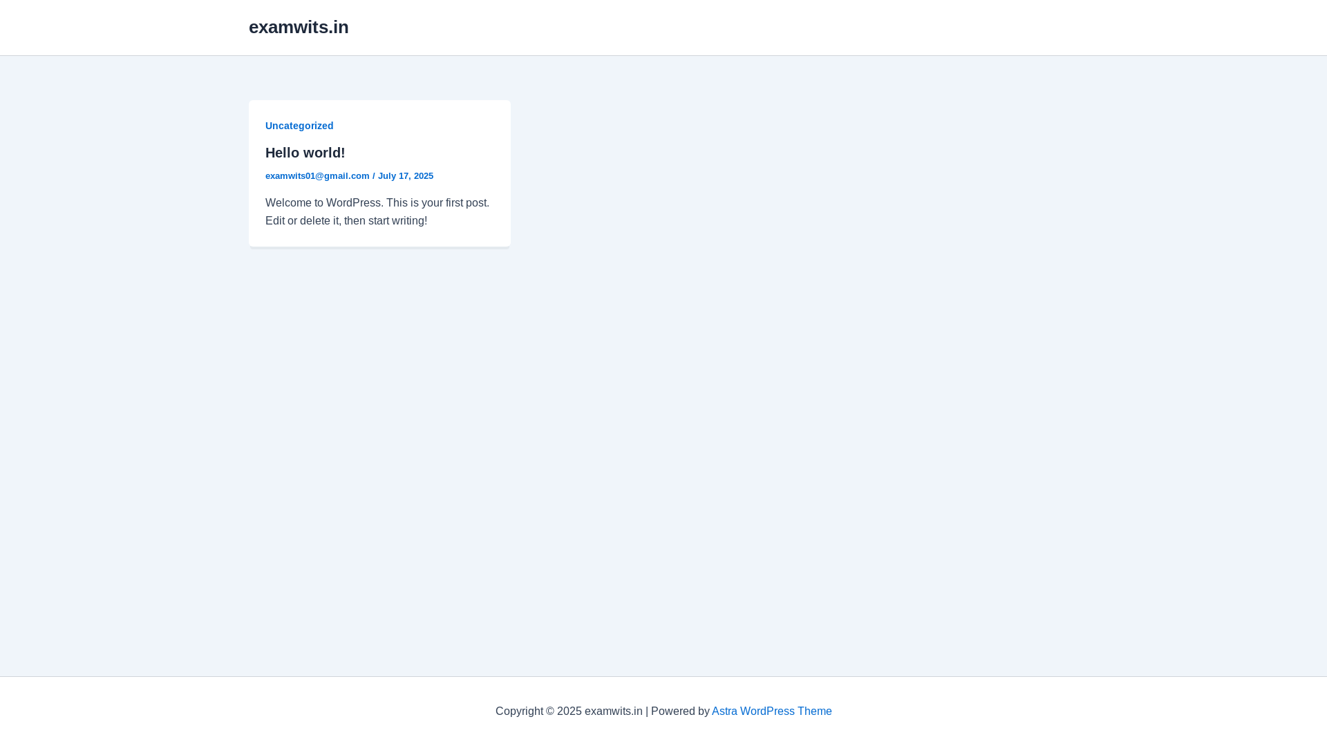 website screenshot of https://examwits.in/