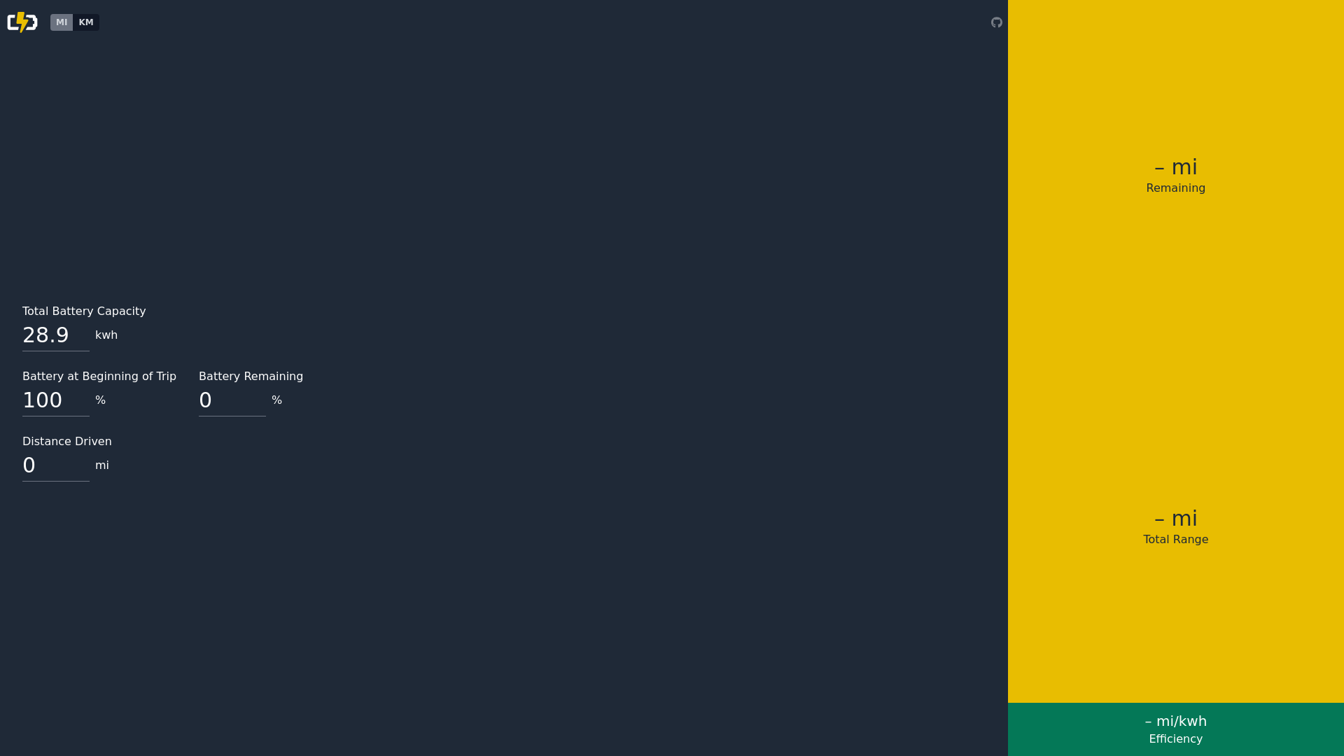 website screenshot of https://ev-range-estimator.pages.dev/