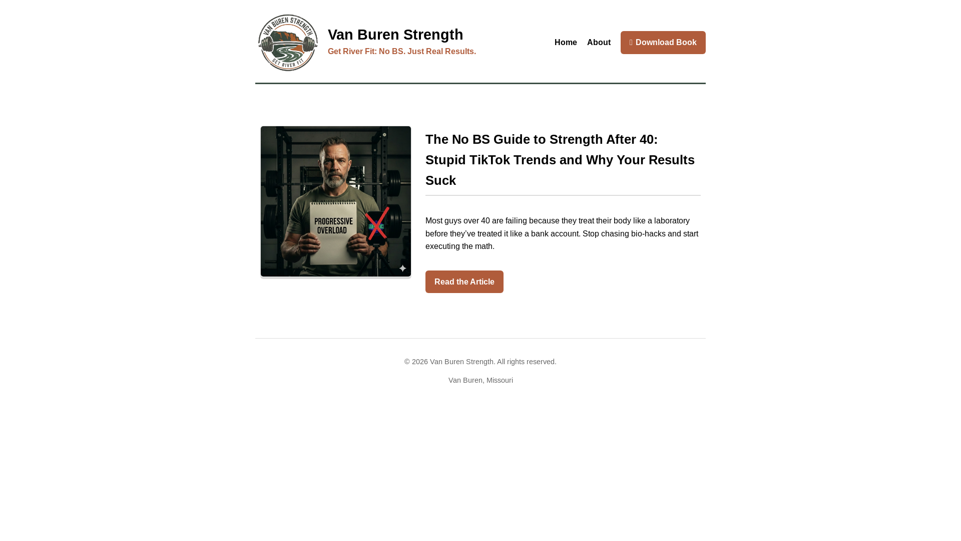 website screenshot of https://vanburen-strength.pages.dev/