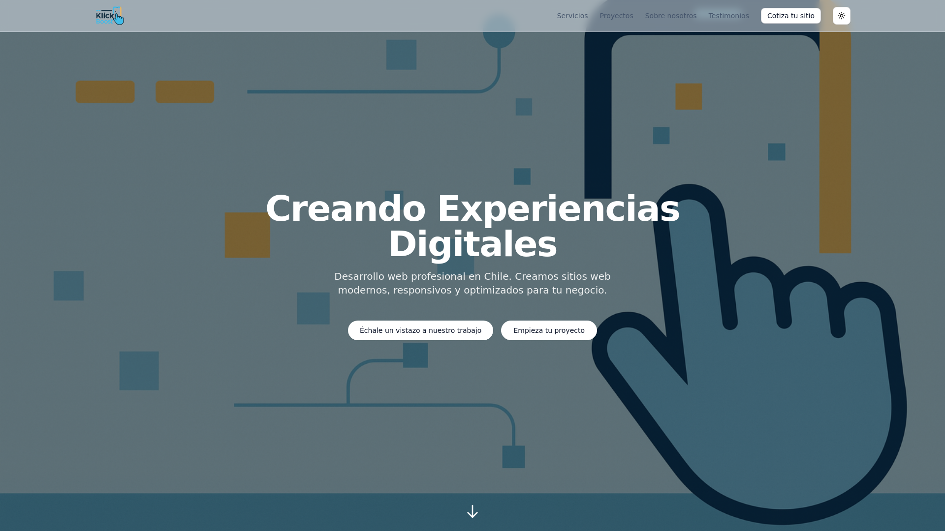 website screenshot of https://klickboost.cl