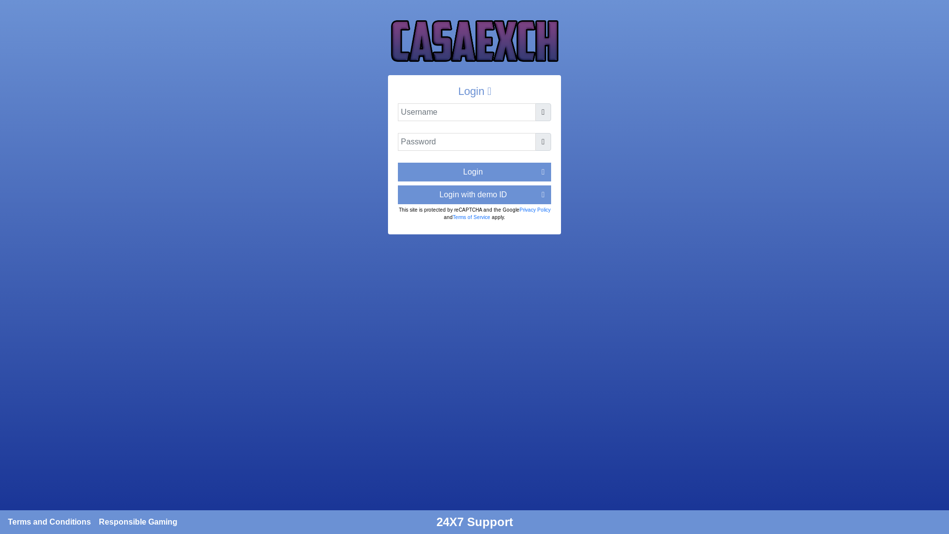 website screenshot of https://casaexch.com/