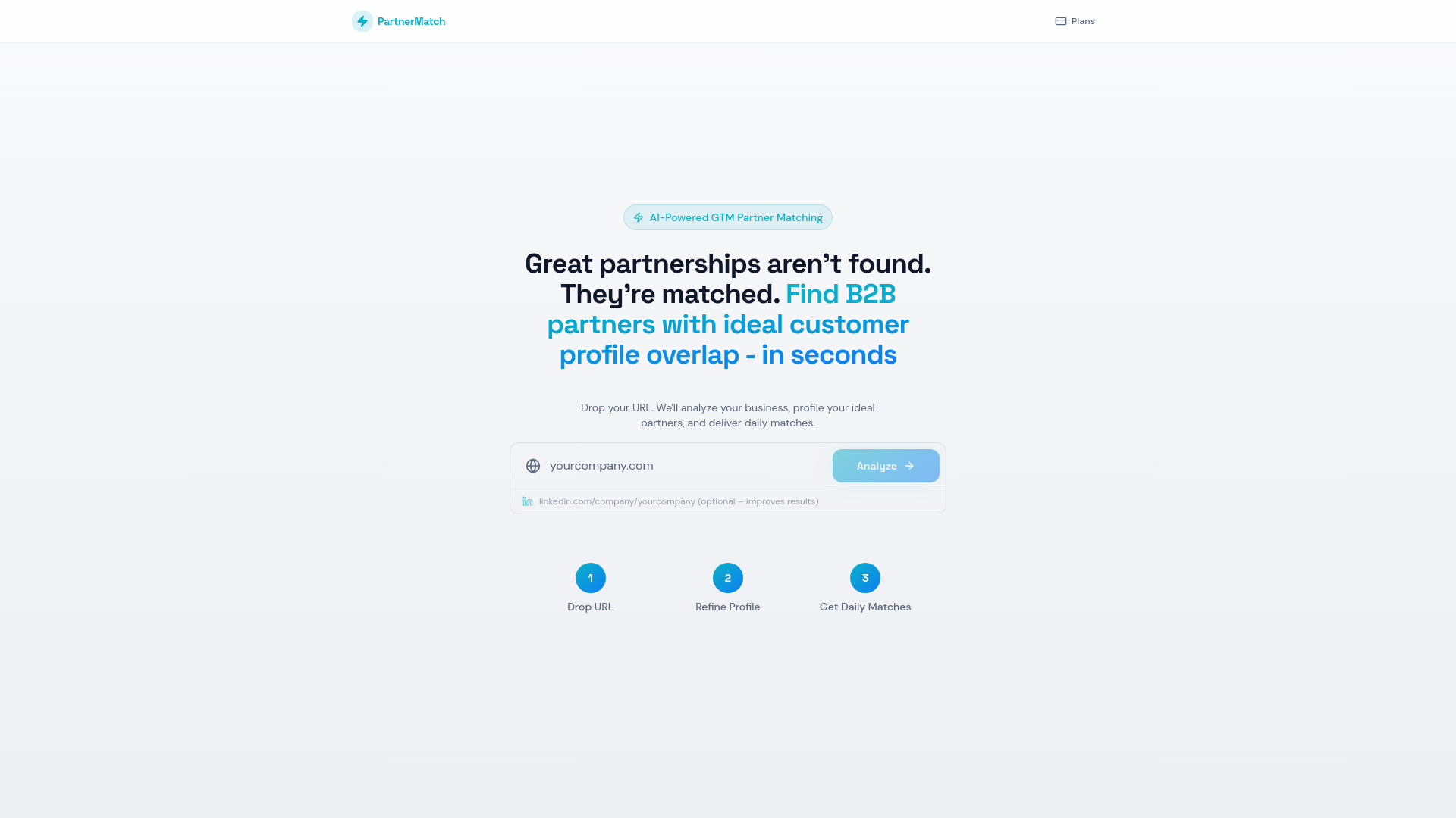 website screenshot of https://b2bpartnermatching.com/