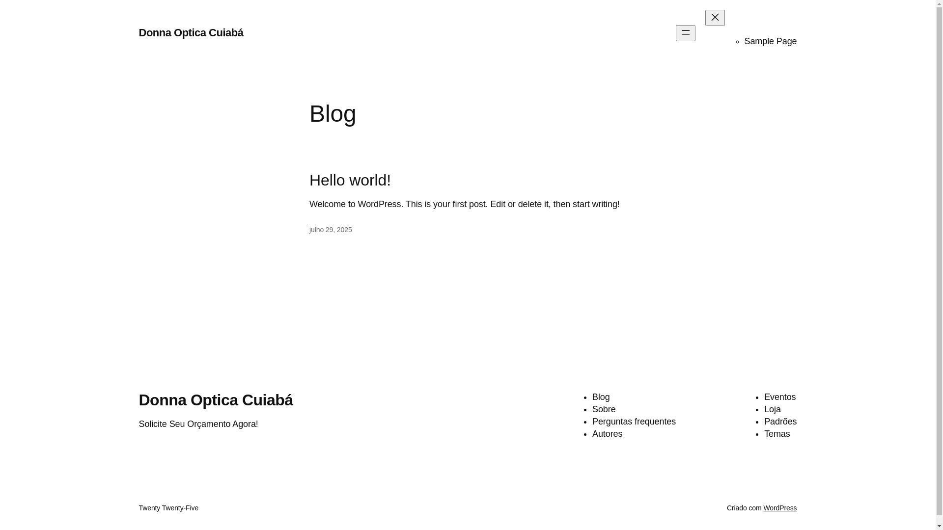 website screenshot of https://donnaopticacuiaba.com.br/