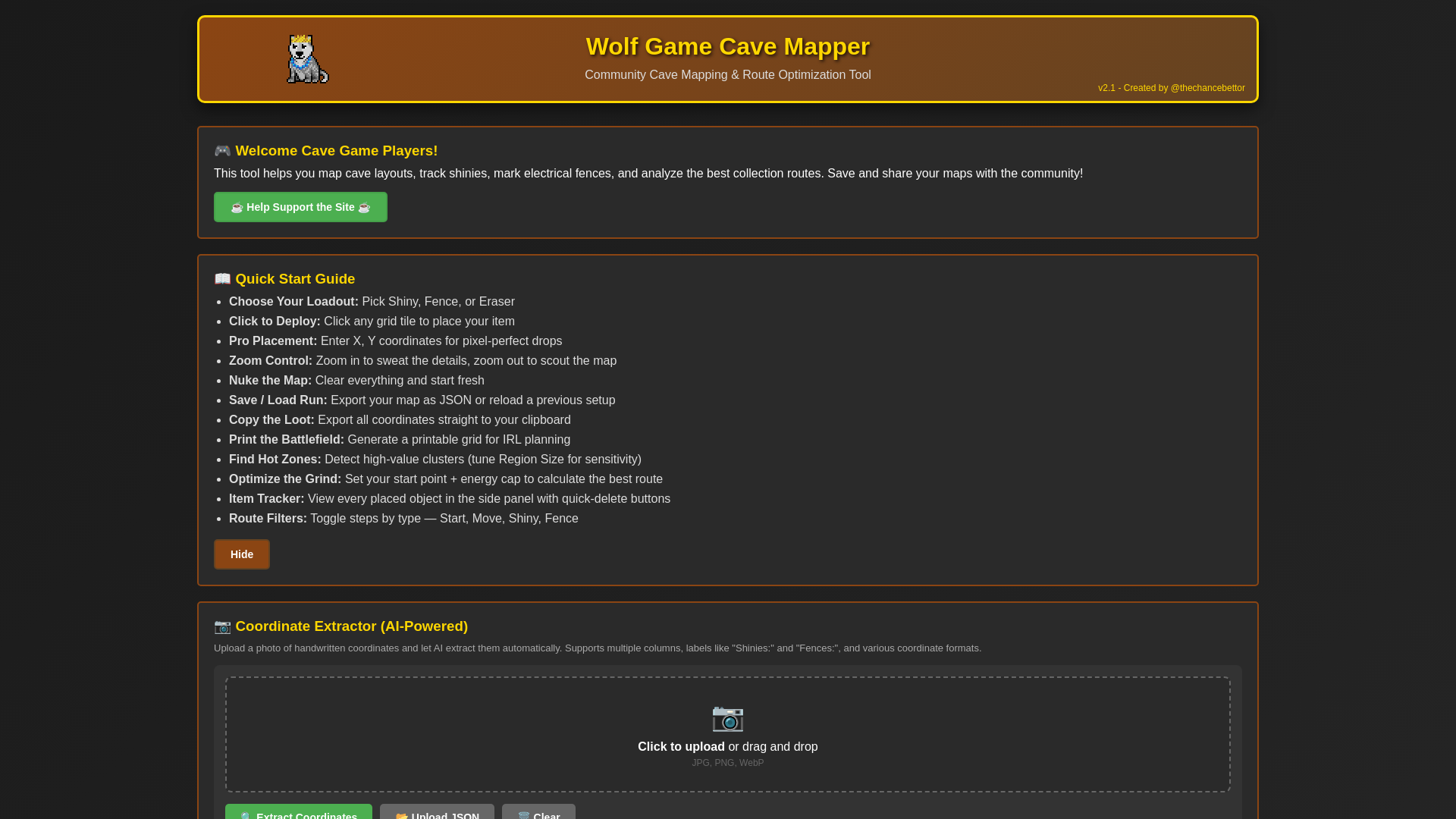 website screenshot of https://wolfgamecavemapper.pages.dev/