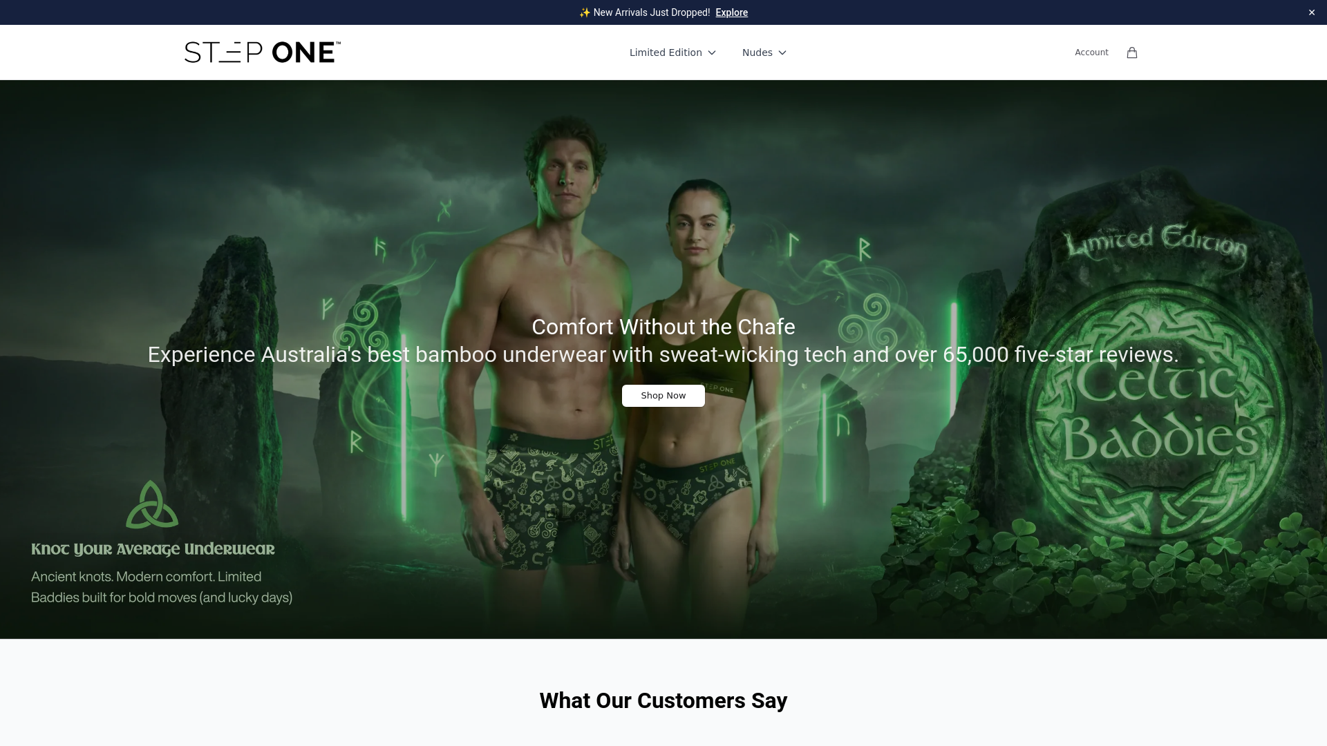 website screenshot of https://steponestore.shop/