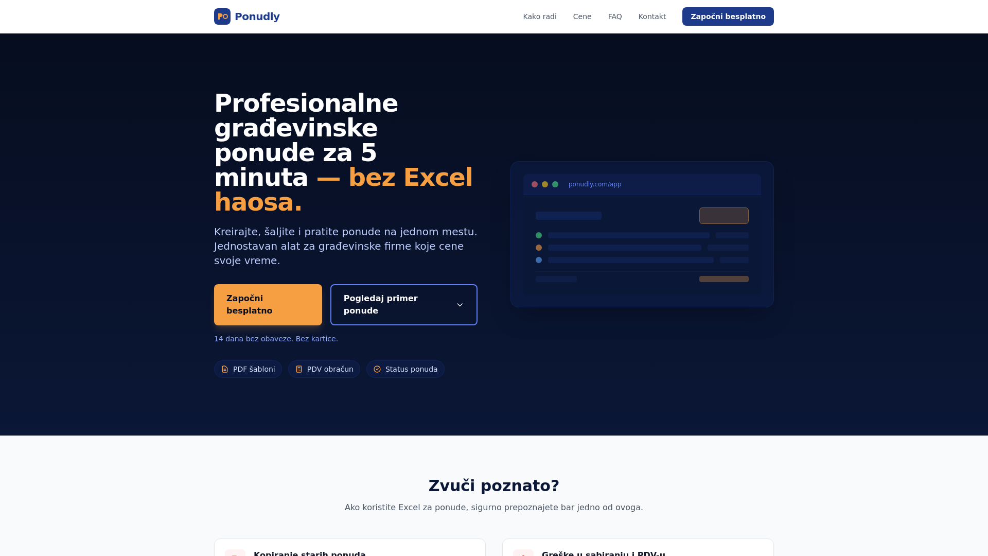 website screenshot of https://ponudly-landing.pages.dev/
