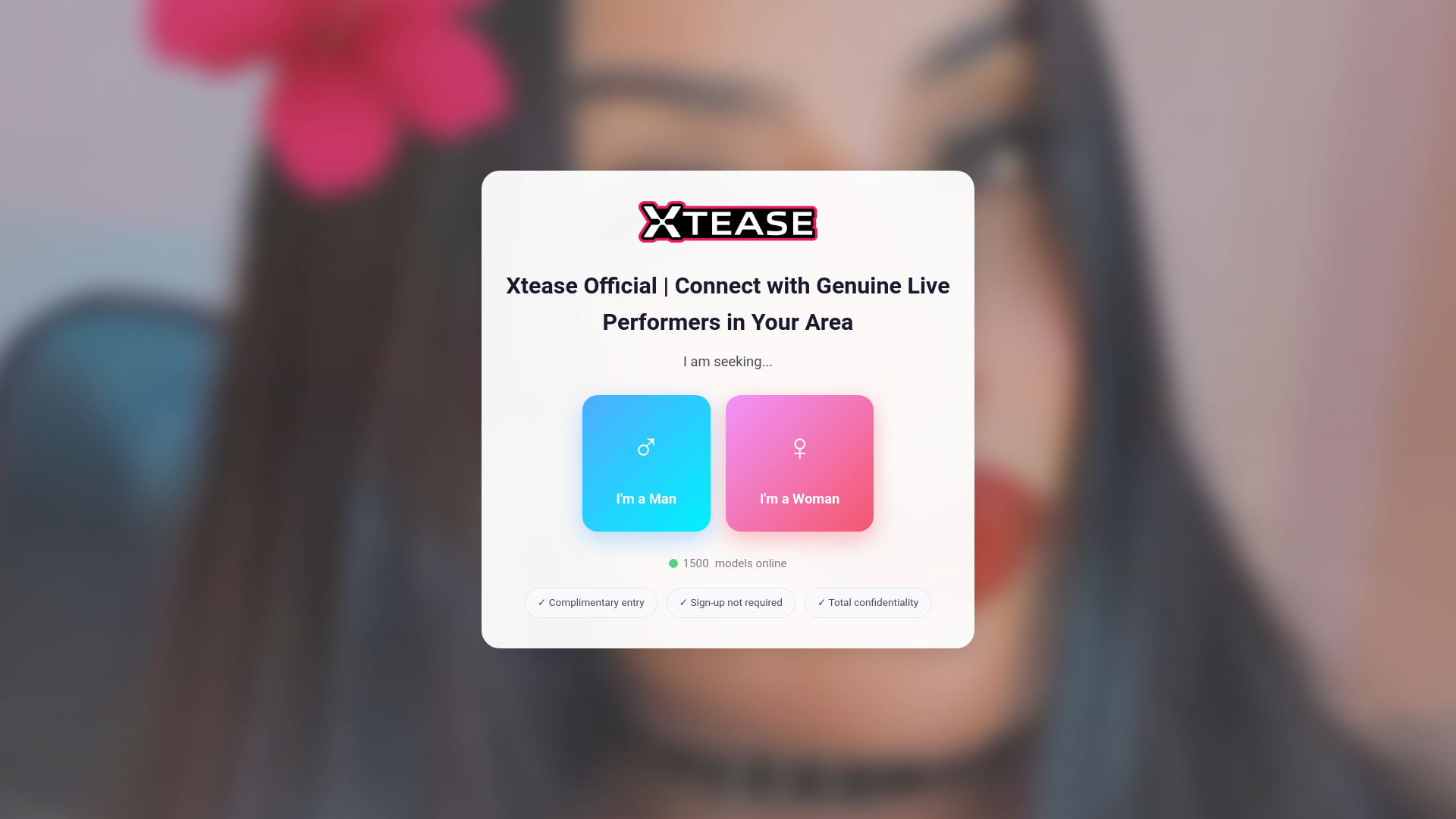 website screenshot of https://xtease-official.com/