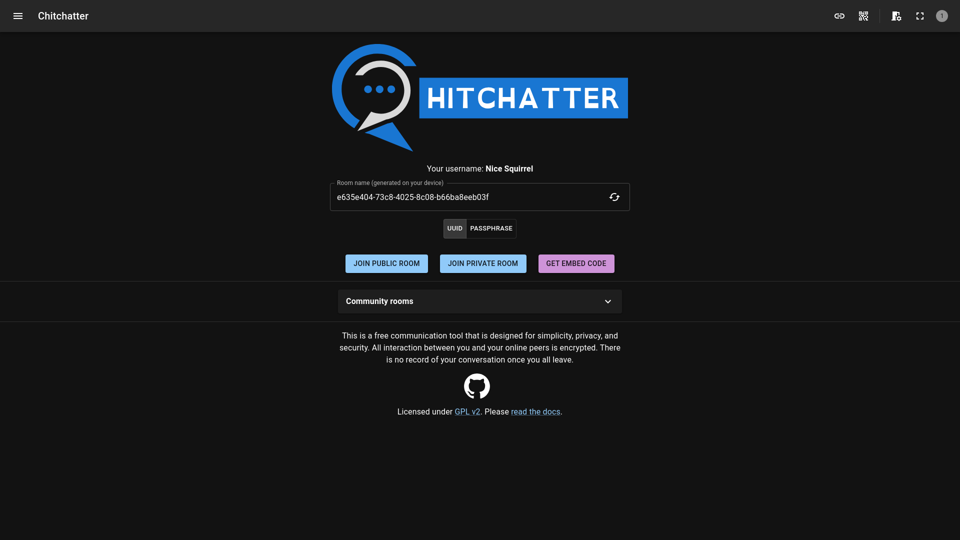 website screenshot of https://tionis-chat.pages.dev/