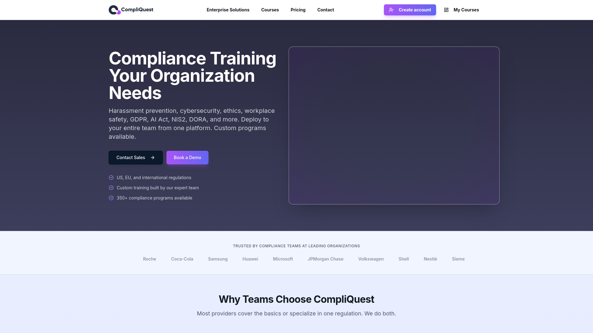 website screenshot of https://compliqutech.com