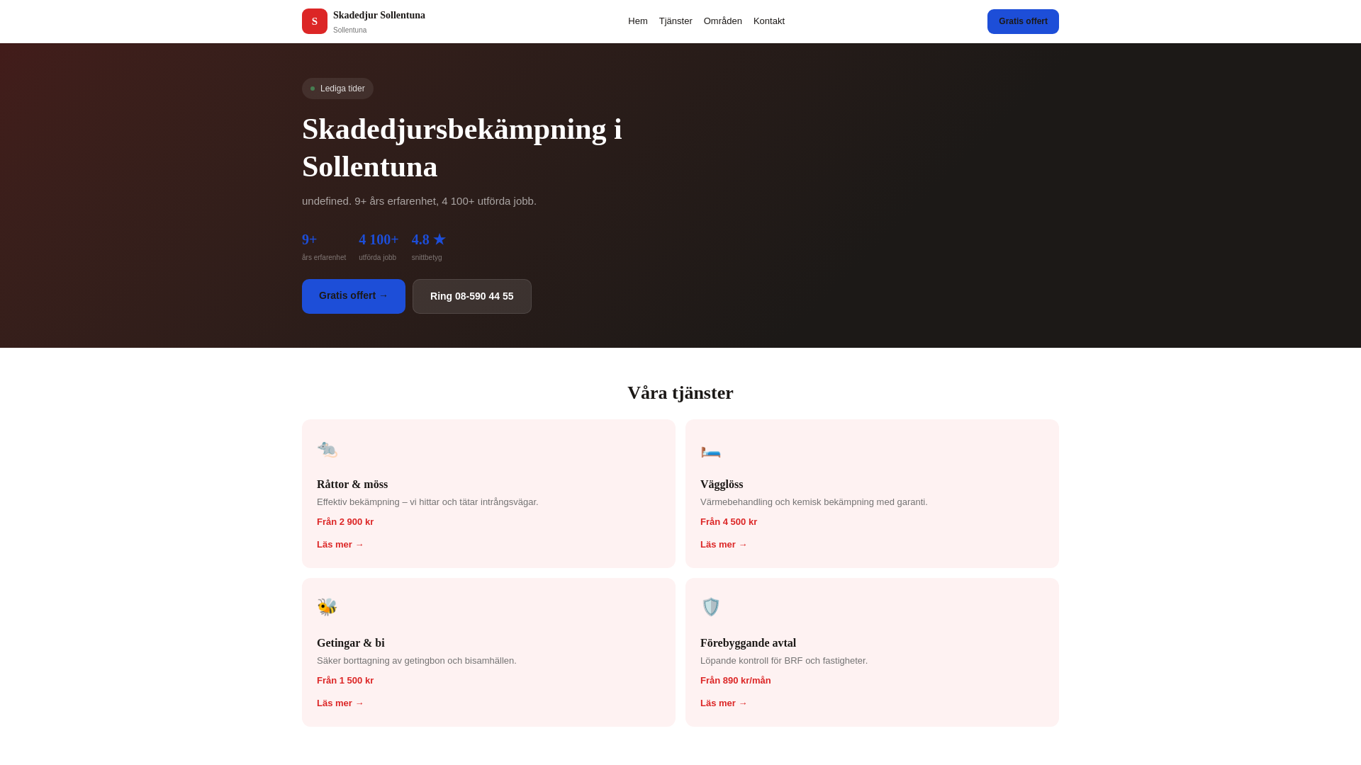 website screenshot of https://skadedjur-sollentuna.pages.dev/