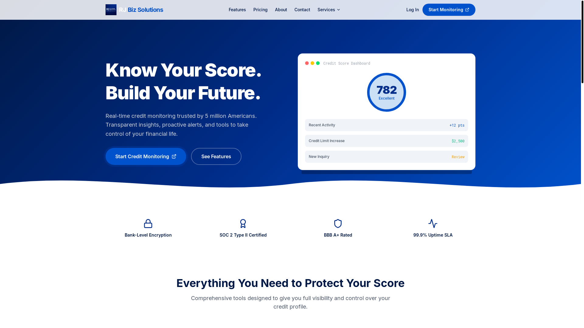 website screenshot of https://rjbiz-main-site.pages.dev/