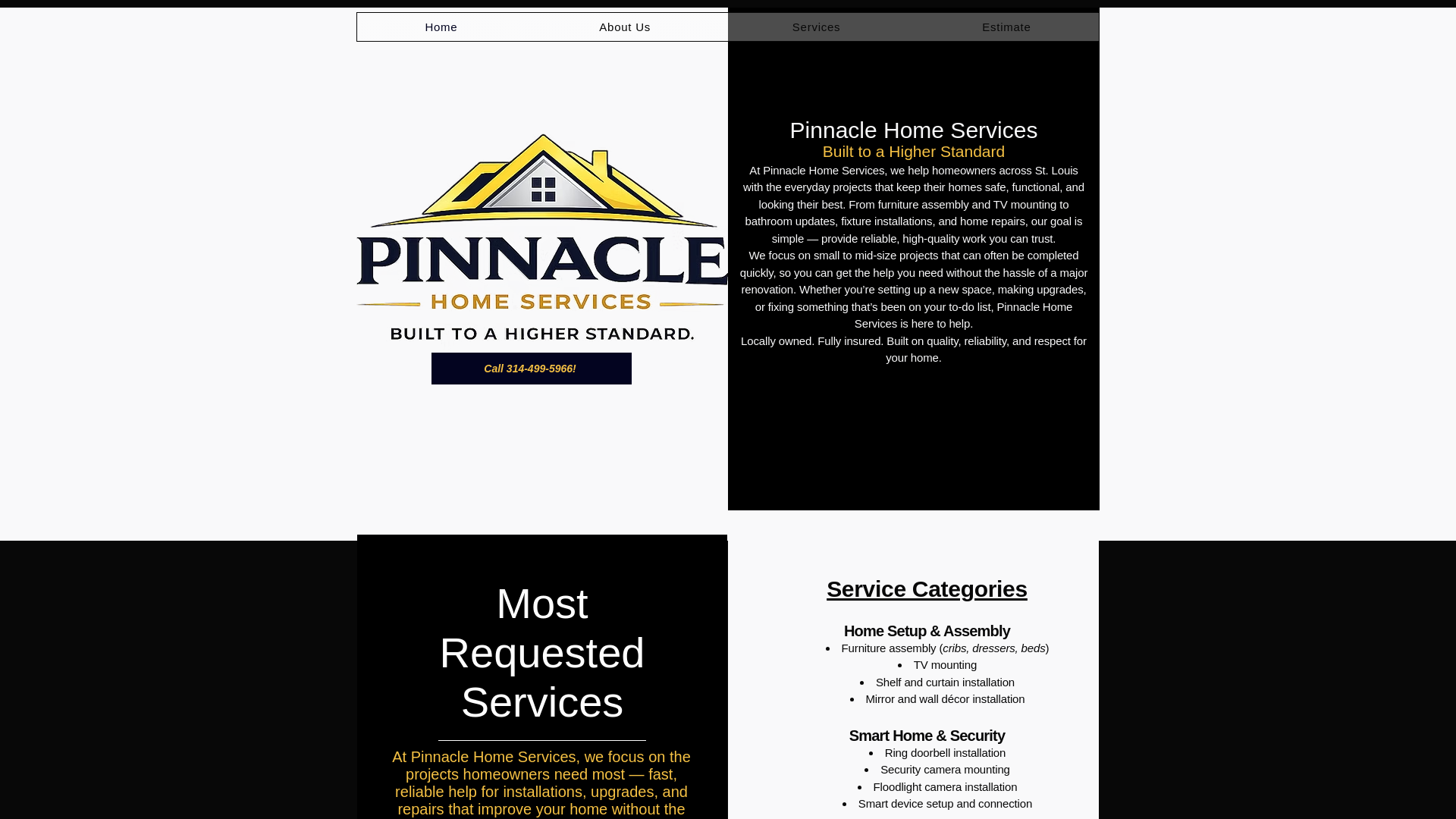 website screenshot of https://stlpinnacle.com/