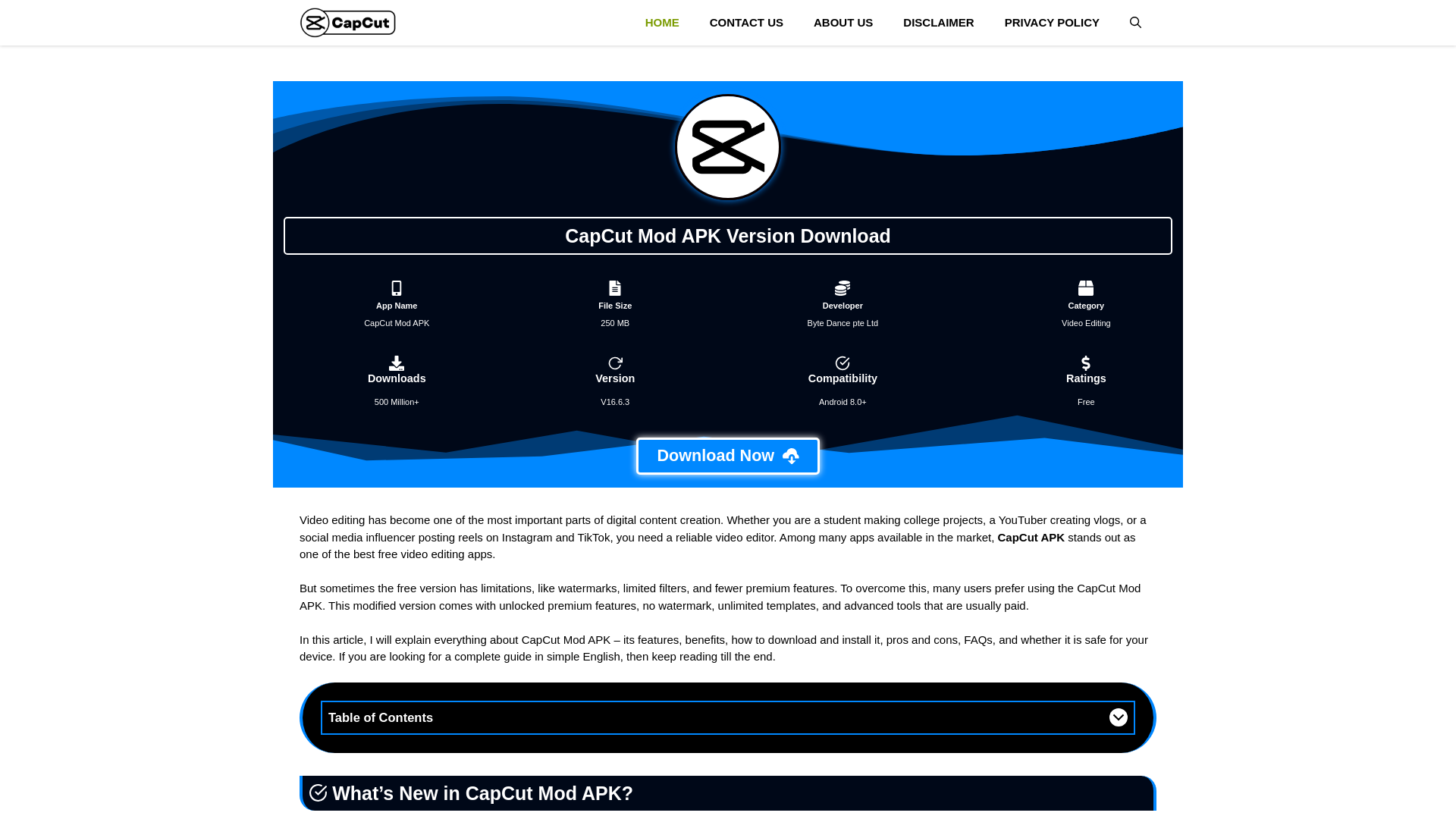 website screenshot of https://cap-cut.in