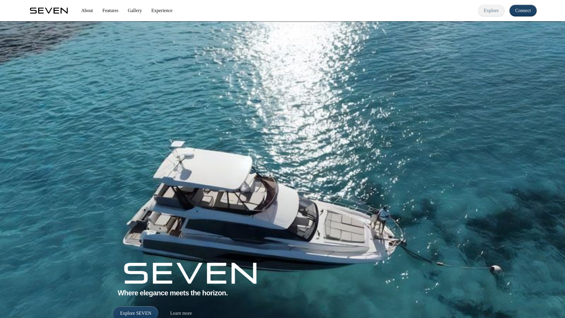website screenshot of https://yachtseven.com/