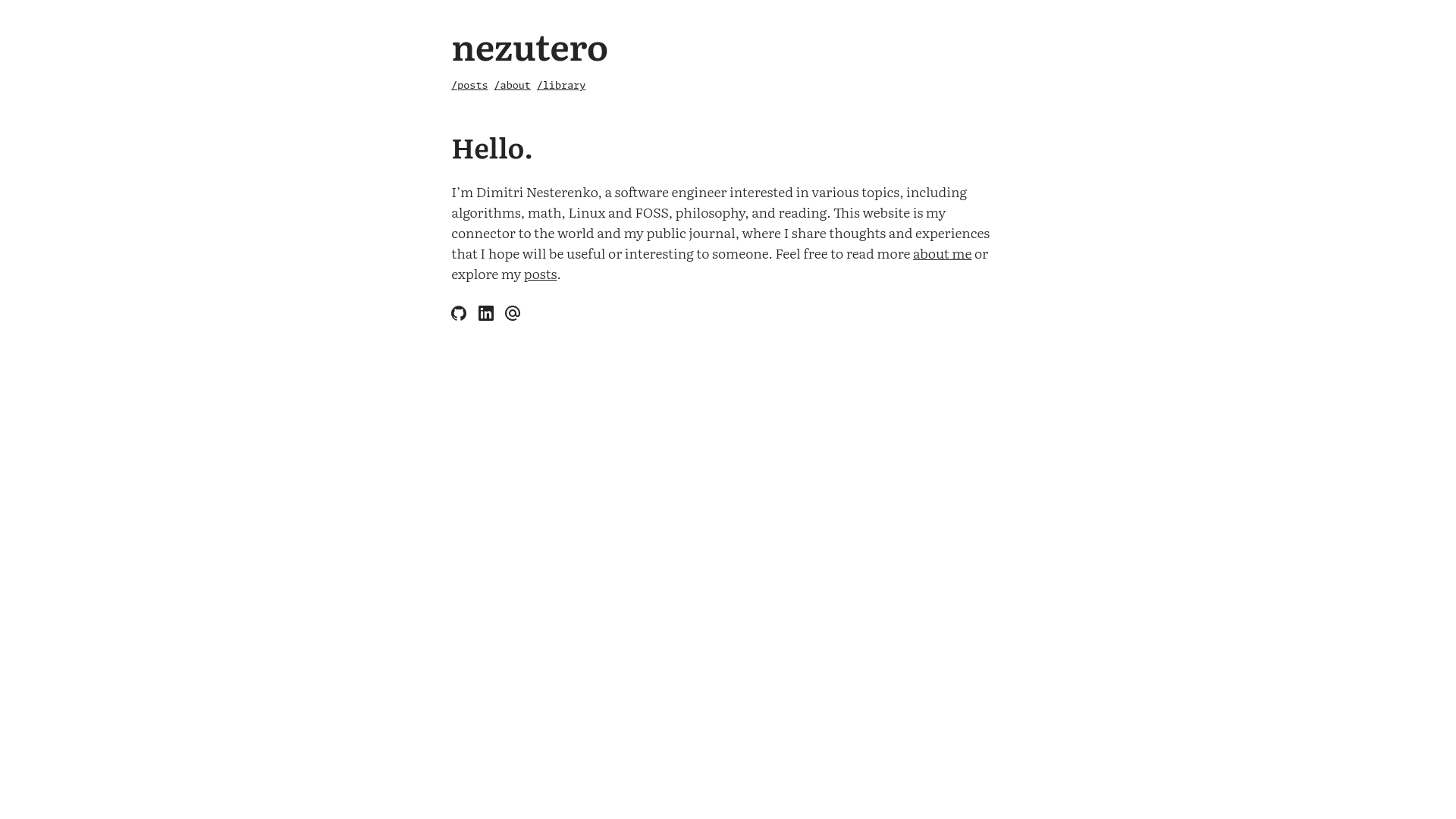 website screenshot of https://nezutero-dev.pages.dev/