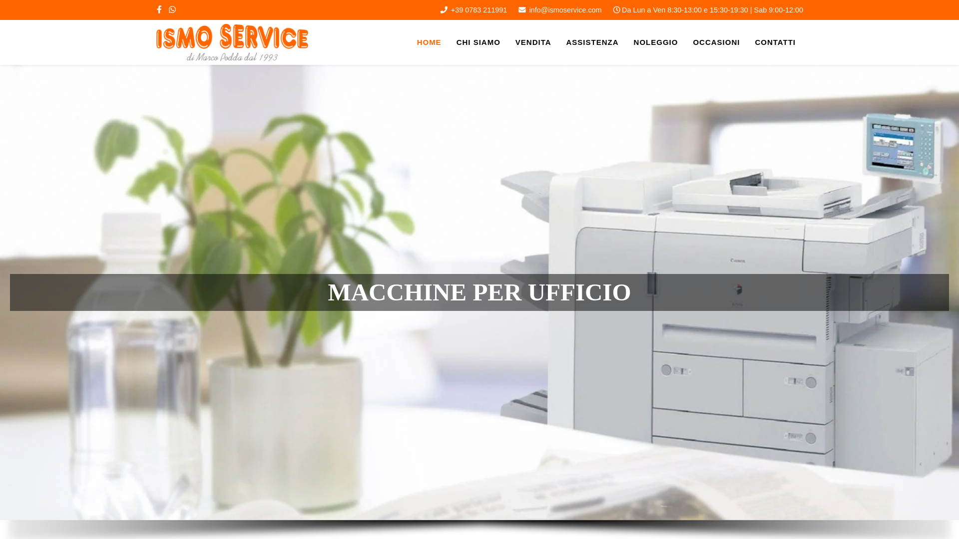 website screenshot of https://ismoservice.it/