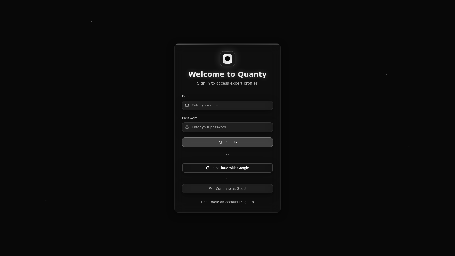 website screenshot of https://quantyspace.com/