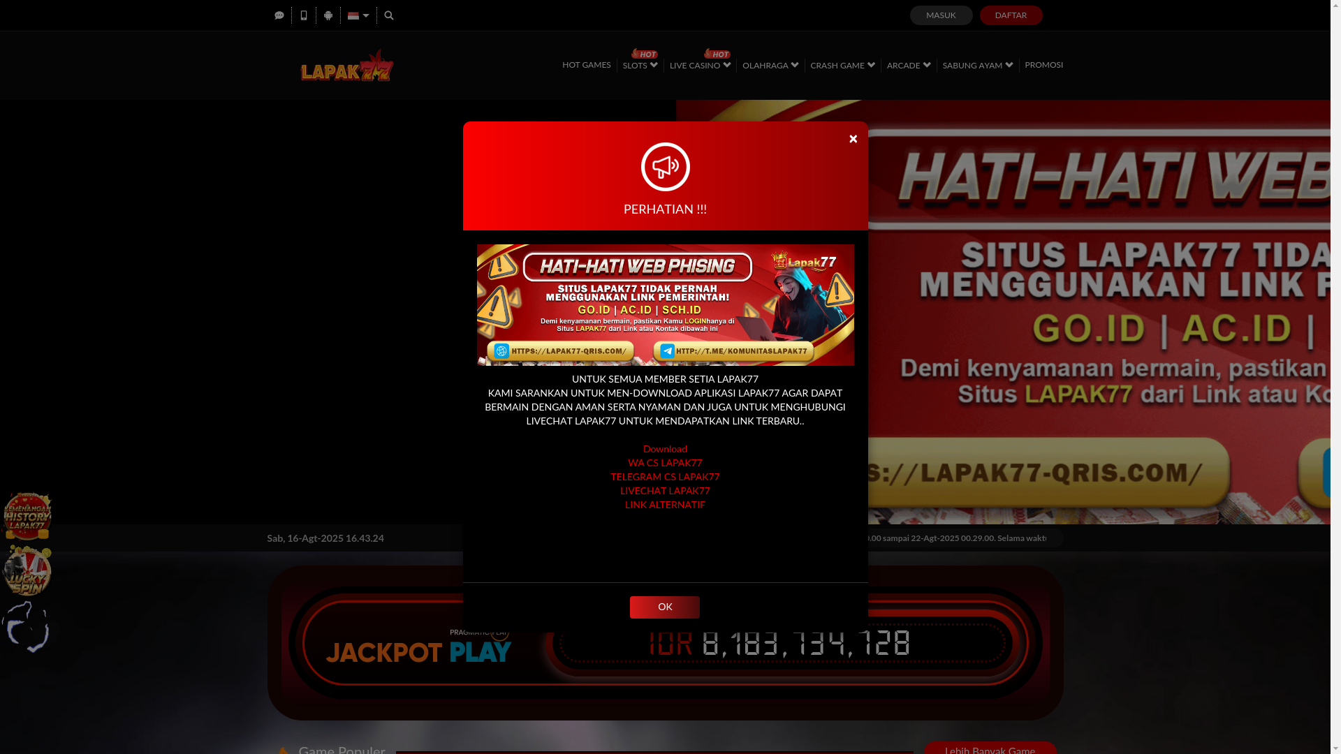 website screenshot of https://sangolapak77.xyz/