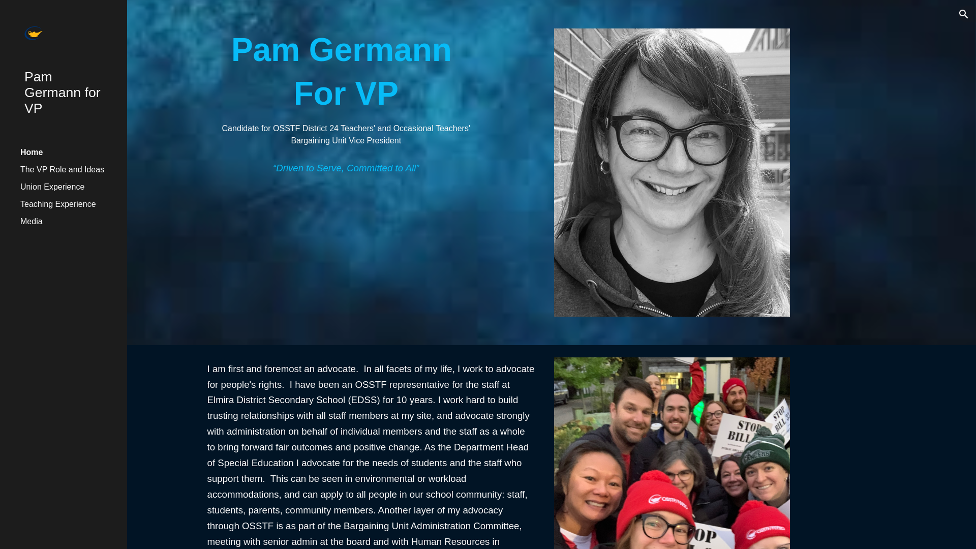 website screenshot of https://pamgermann.ca/
