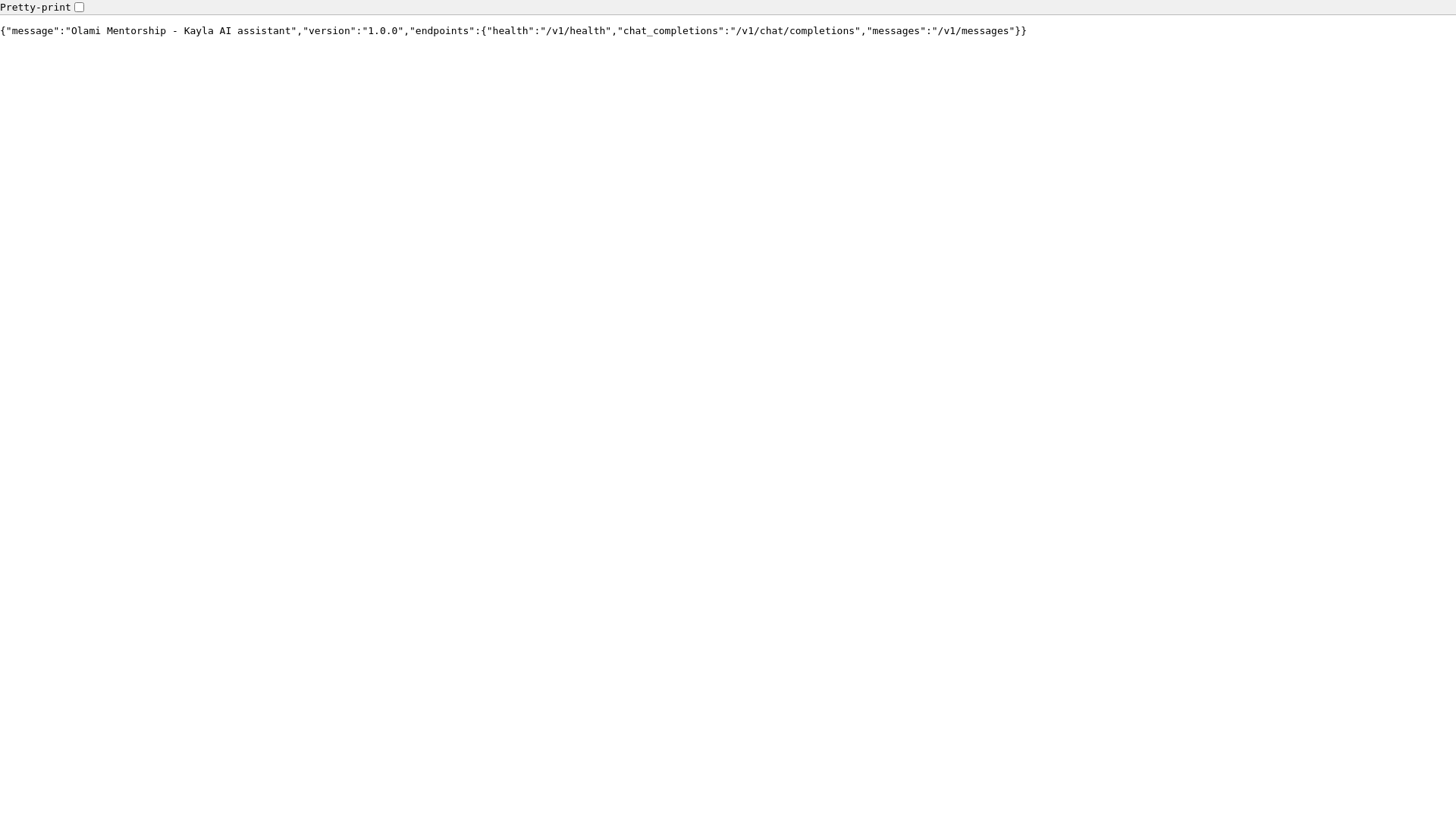 website screenshot of https://kayla-api-development-aqxpv.sevalla.app