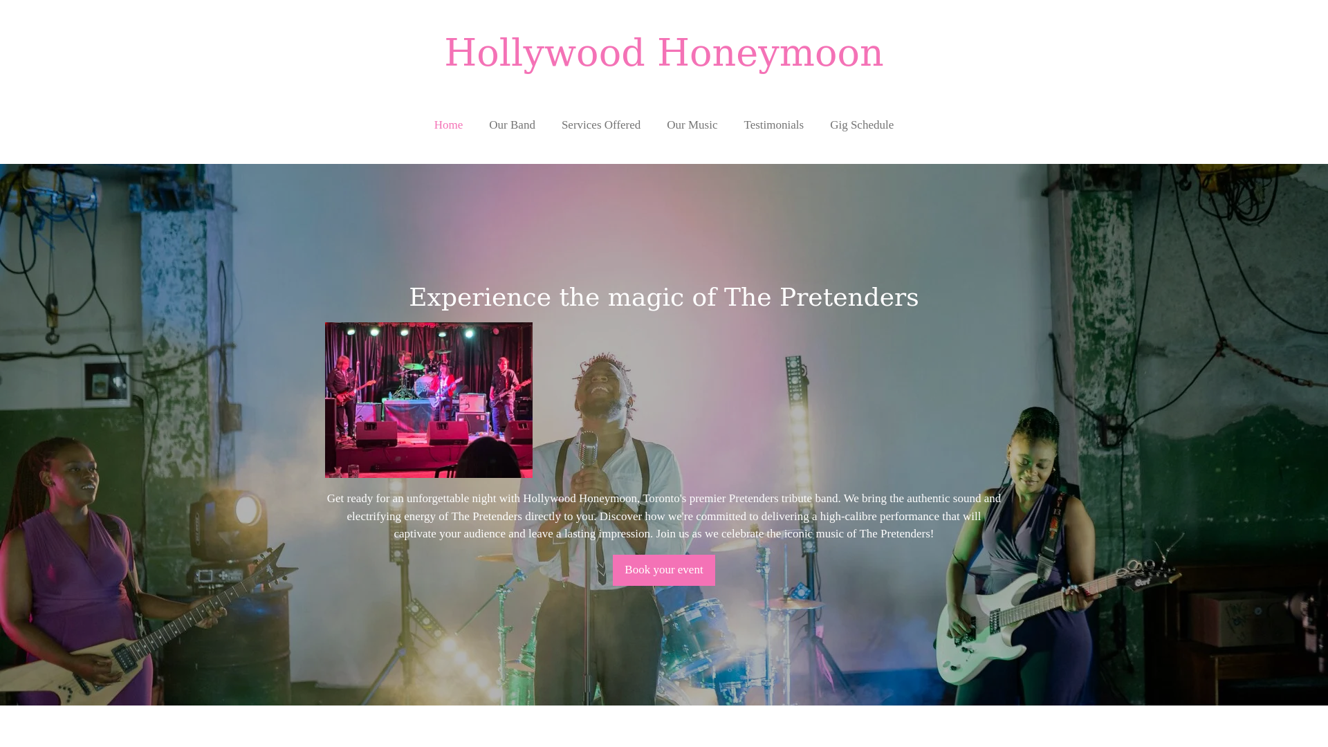 website screenshot of https://hollywoodhoneymoon.ca/