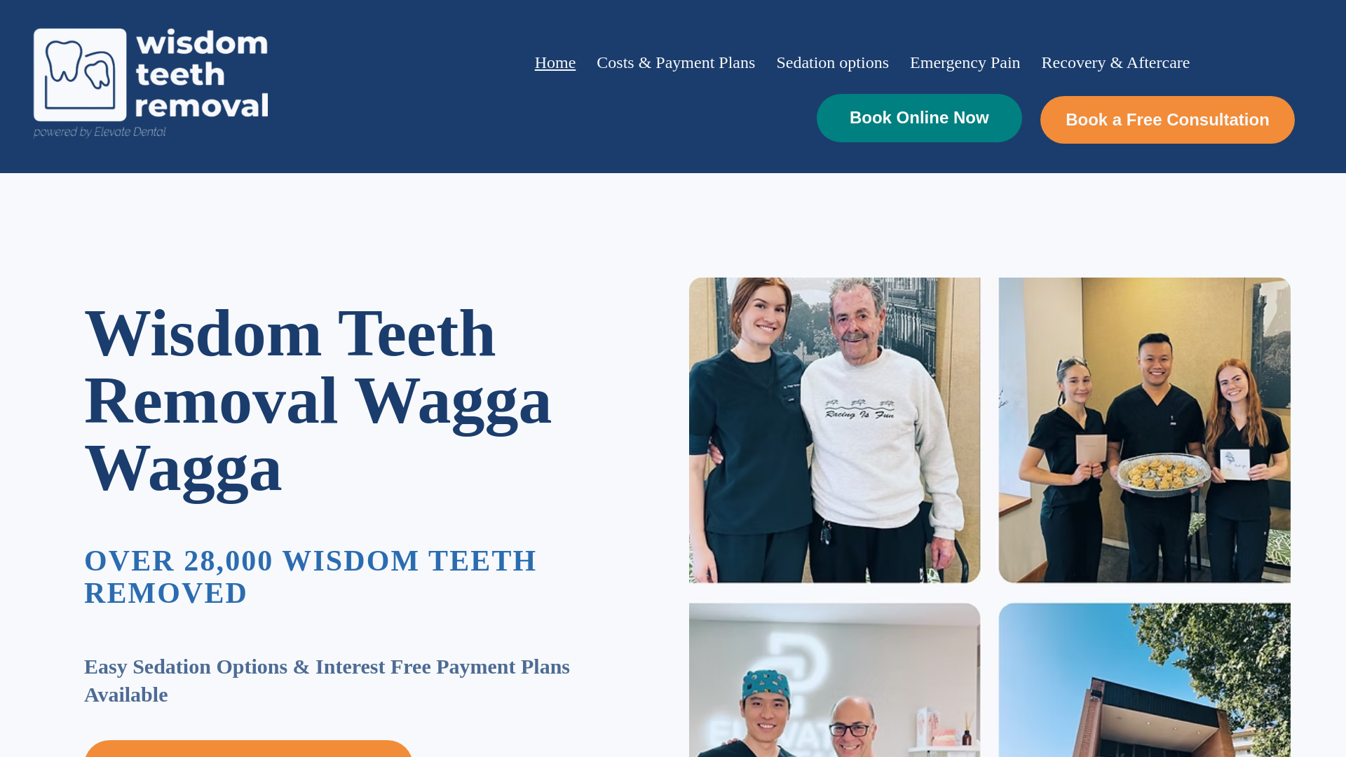 website screenshot of https://wisdomteethwagga.com.au/