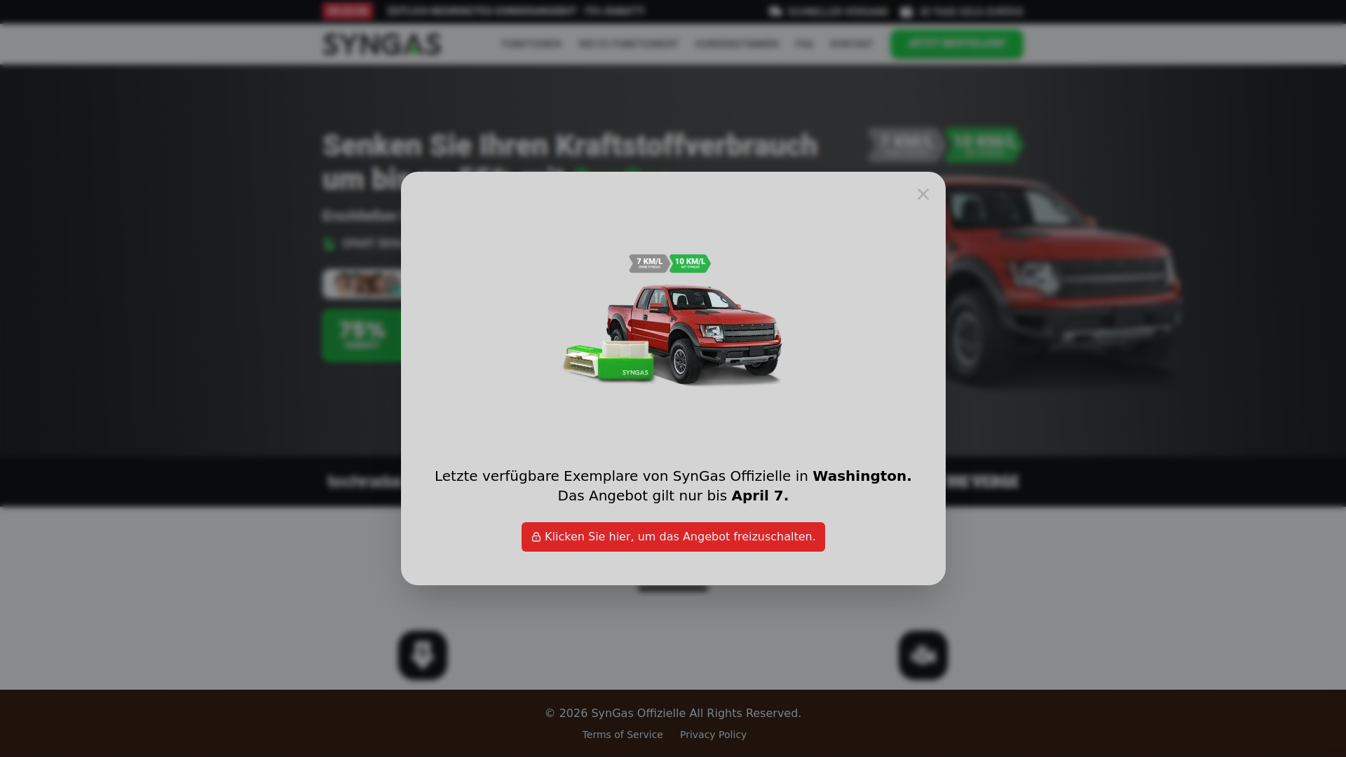 website screenshot of https://get-syngas.website