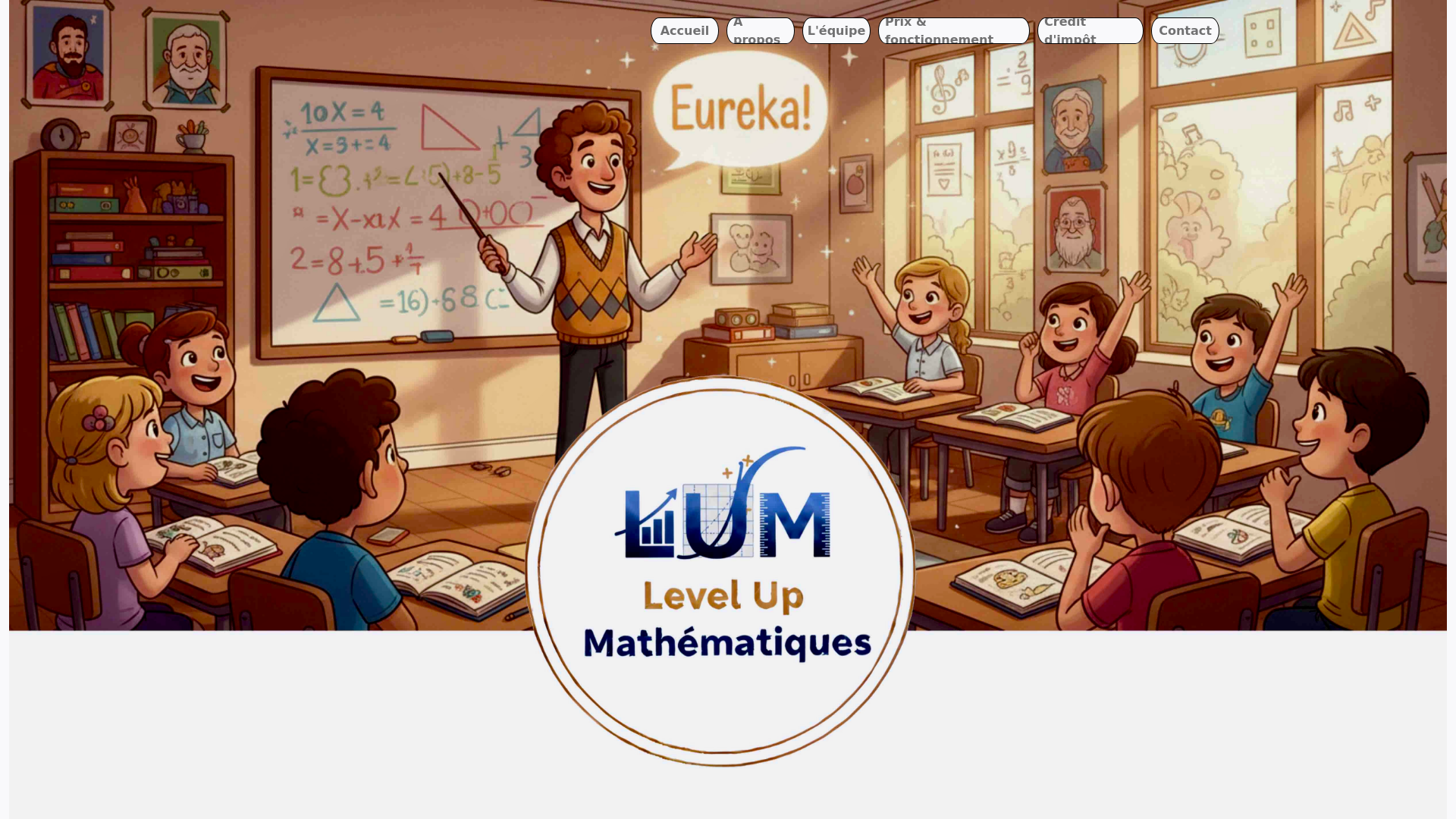 website screenshot of https://level-up-mathematiques.fr/