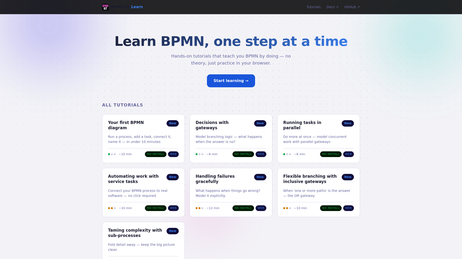 website screenshot of https://bpmn-sdk-learn.pages.dev/