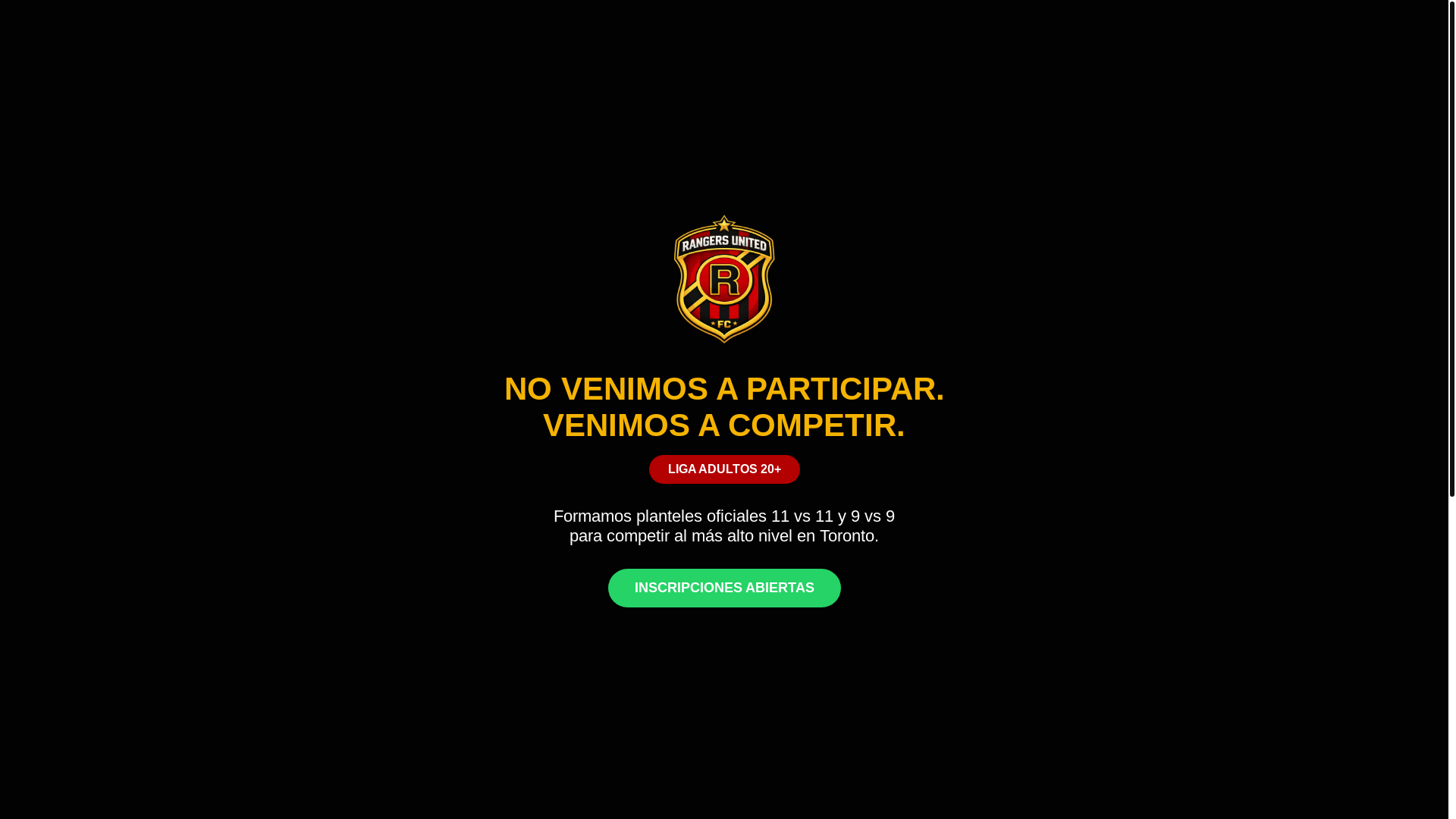 website screenshot of https://rangersunited.ca/