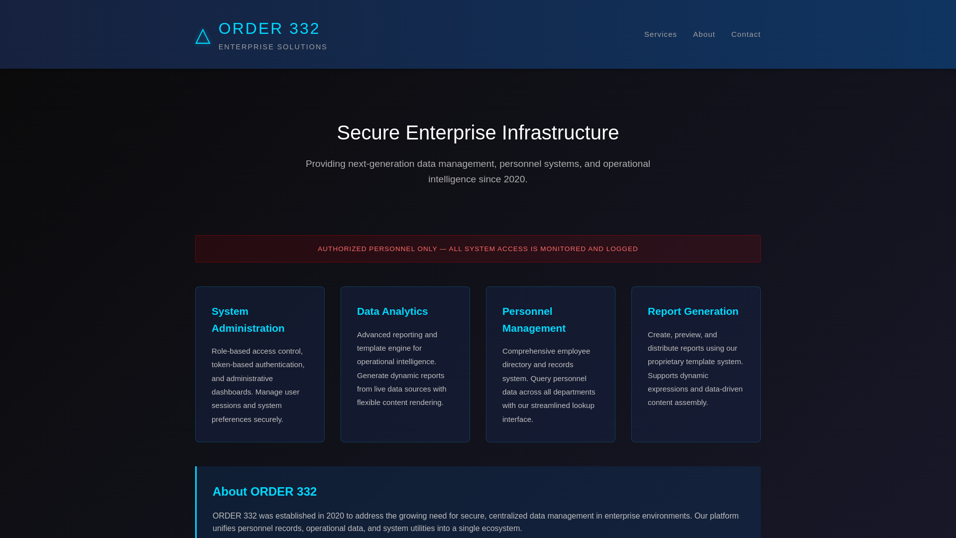 website screenshot of https://ctf.order332.com/